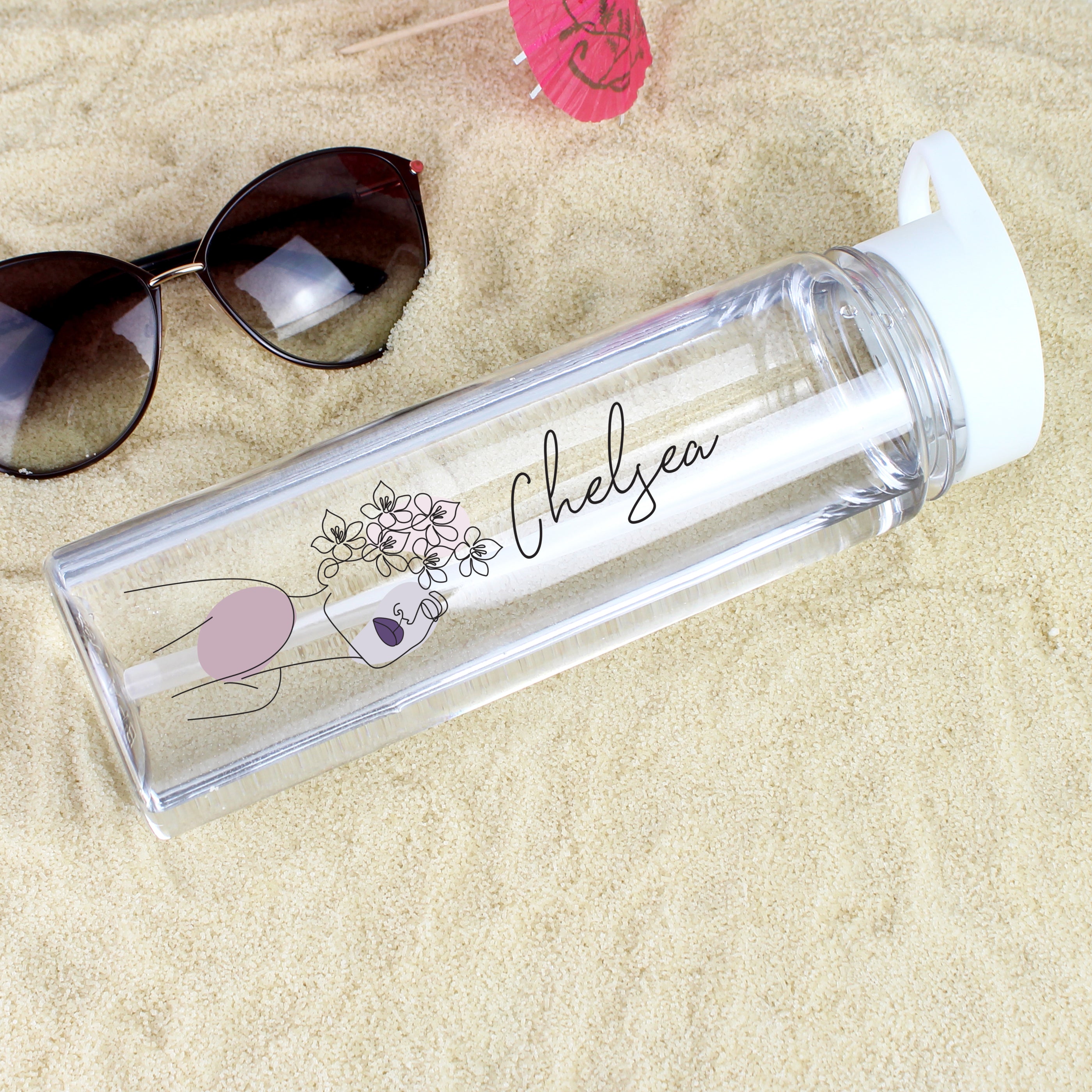 Personalised Natalia Fine Line Drinks Bottle