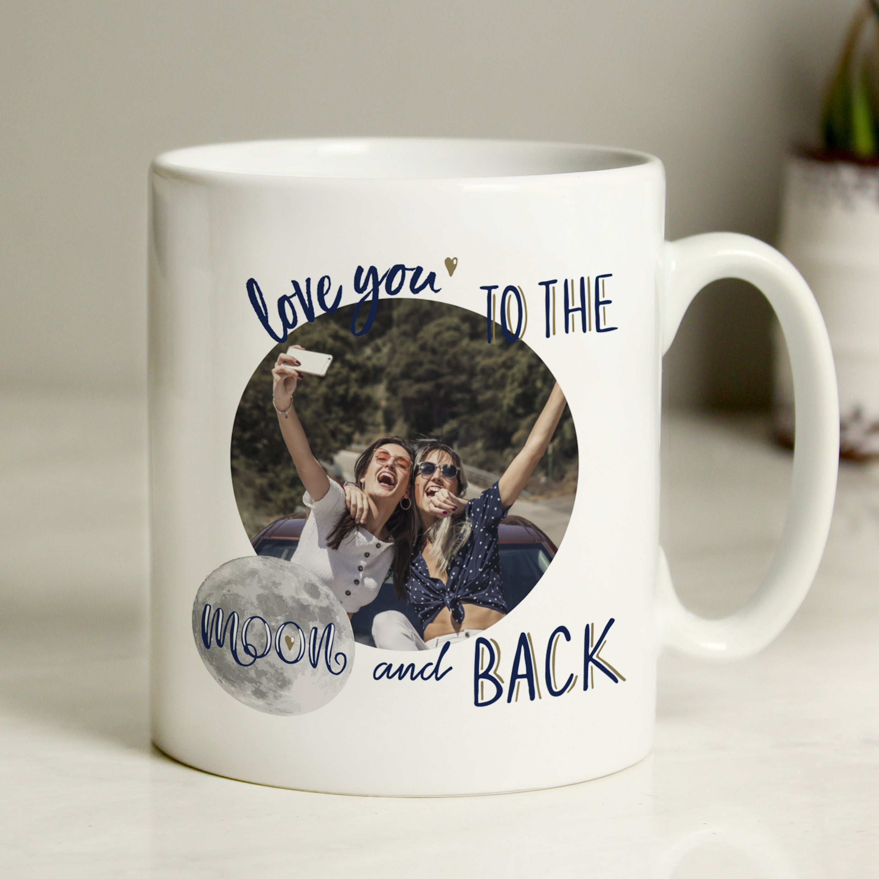 Personalised Moon & Back Photo Upload Mug