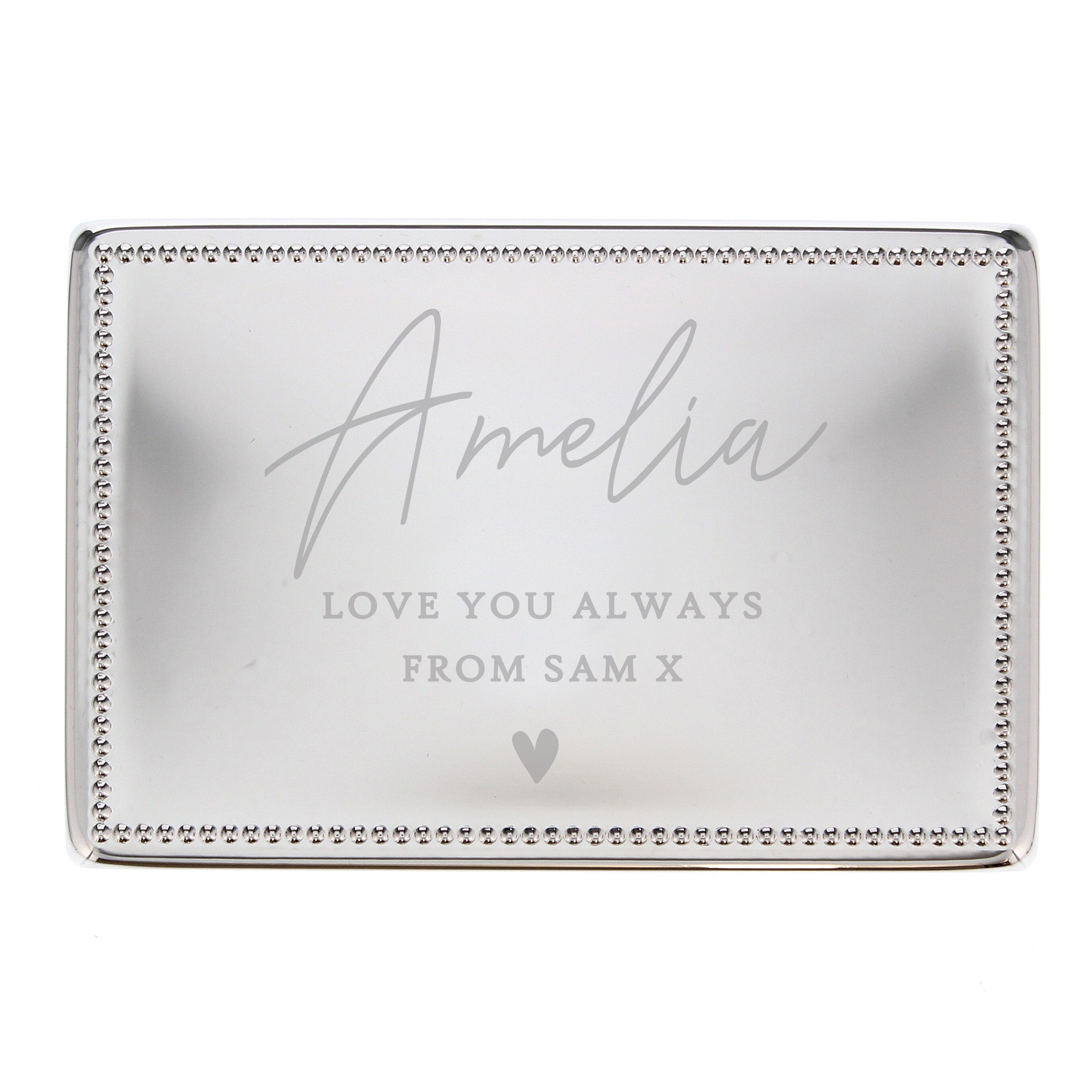 Personalised Name and Message Rectangular Jewellery Box