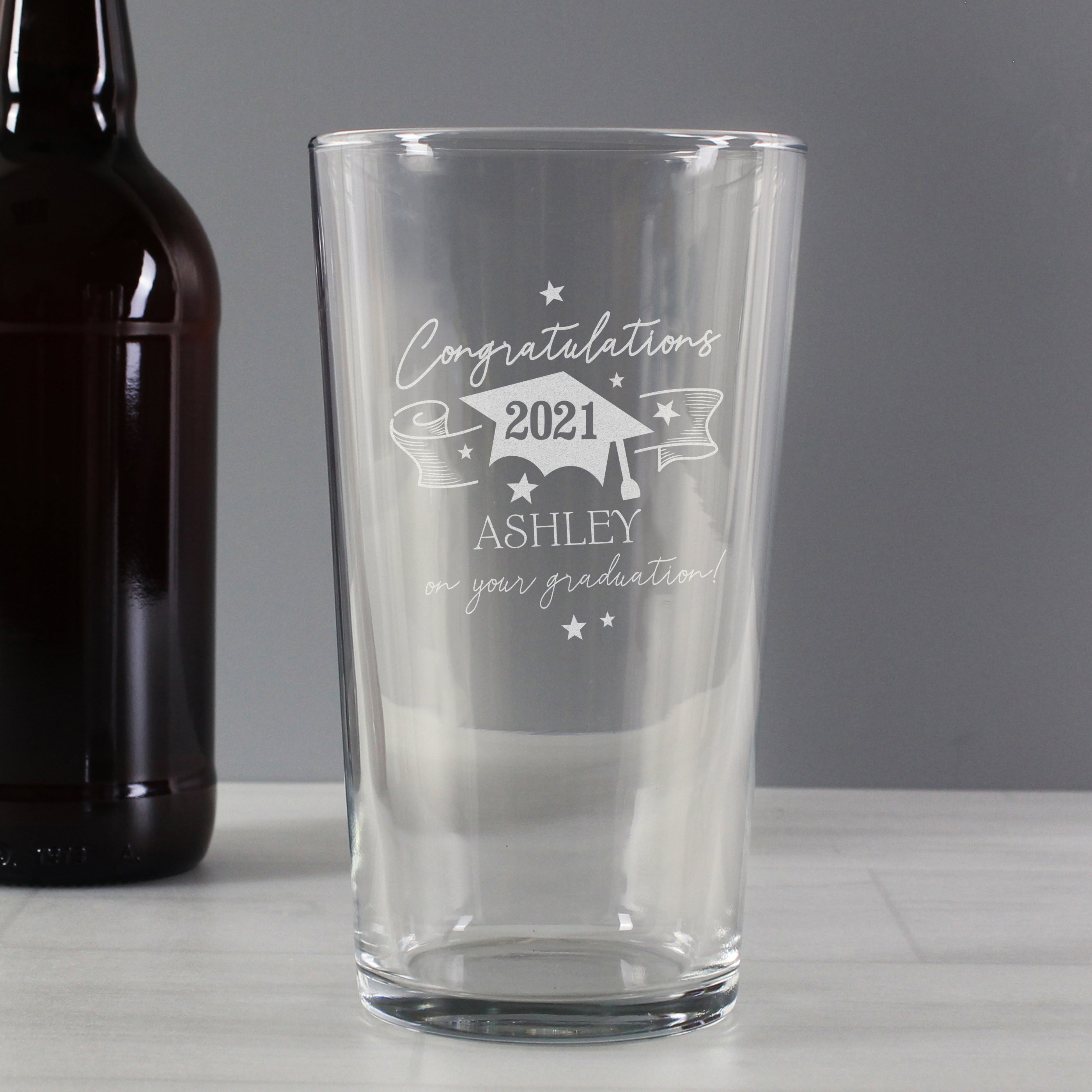 Personalised Graduation Pint Glass