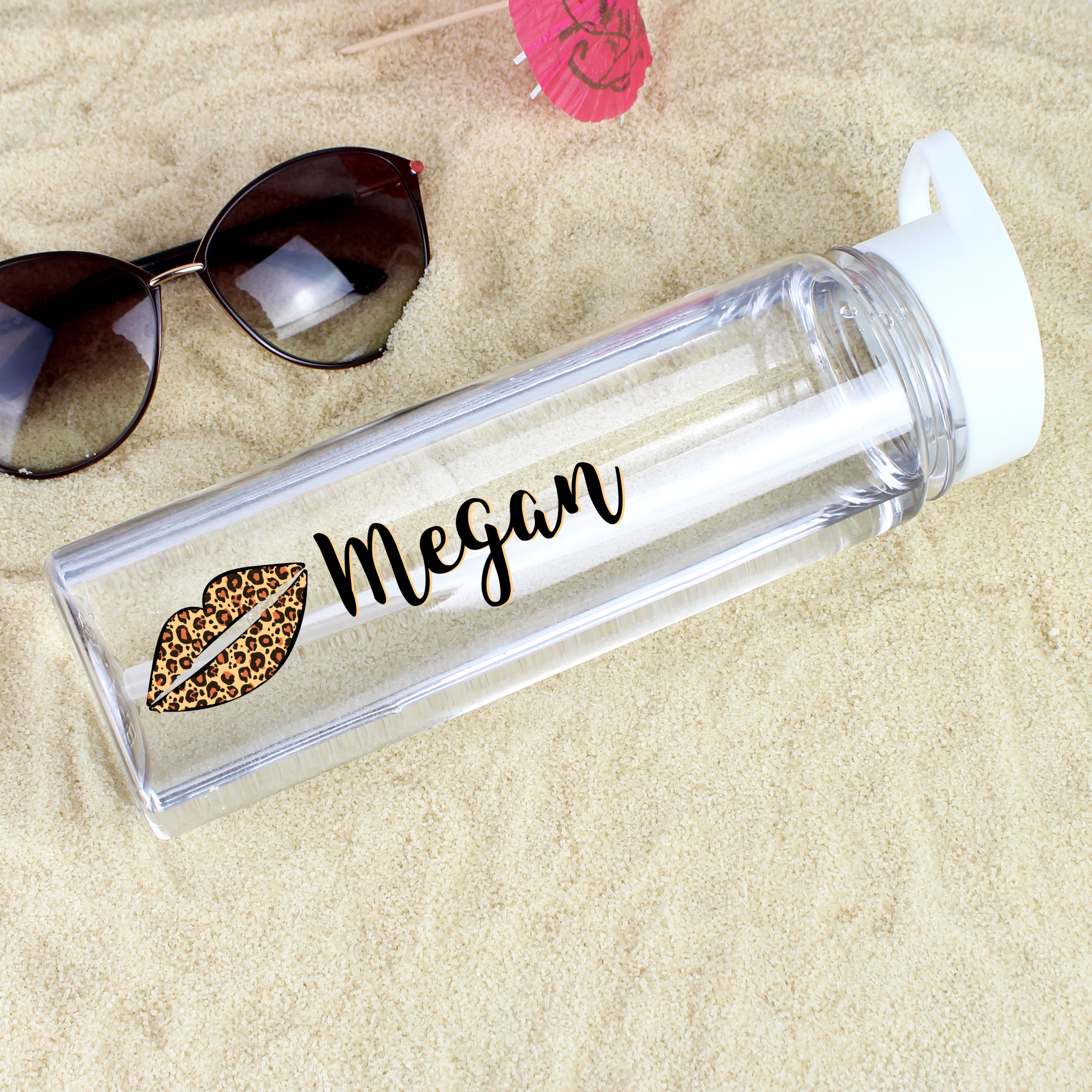 Personalised Lepoard Lips Water Bottle