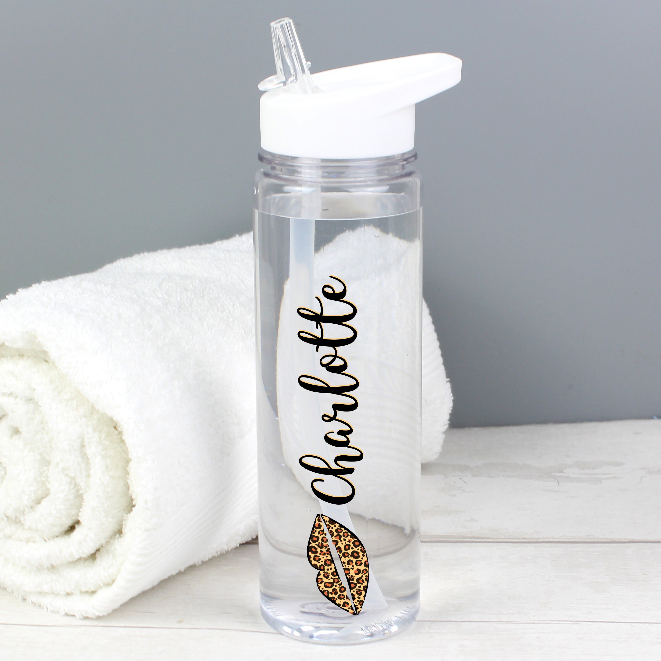 Personalised Lepoard Lips Water Bottle