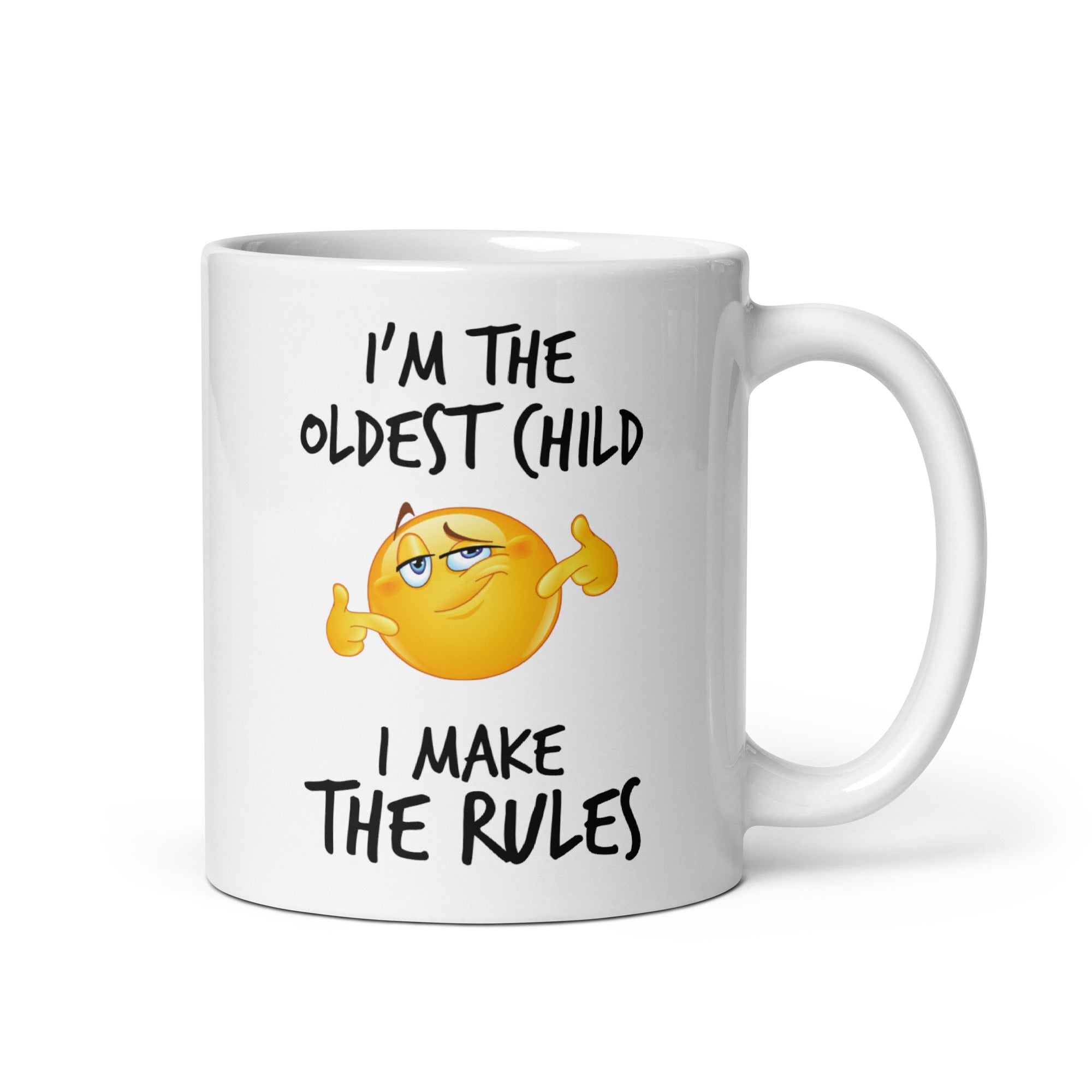 Sibling Rules Mug Set V2 - 3-Pack 11oz White Glossy Ceramic Mugs with Funny Emoticon Faces
