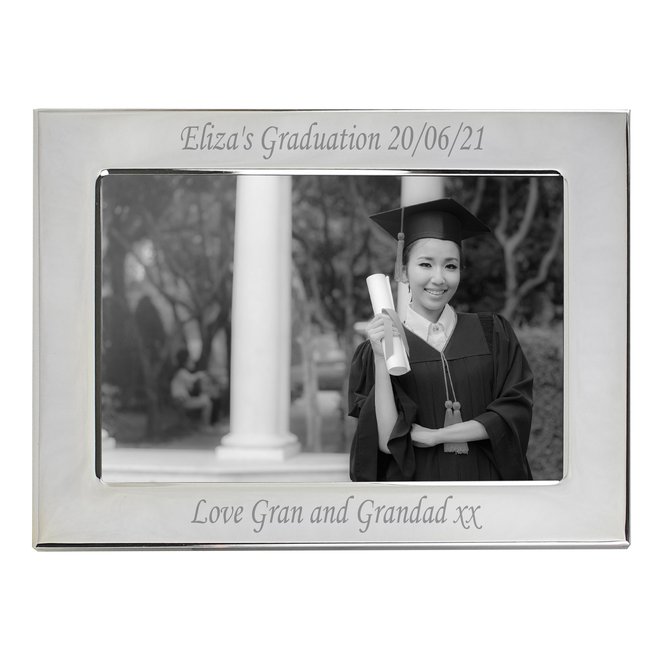 Personalised Silver Plated 7x5 Landscape Photo Frame