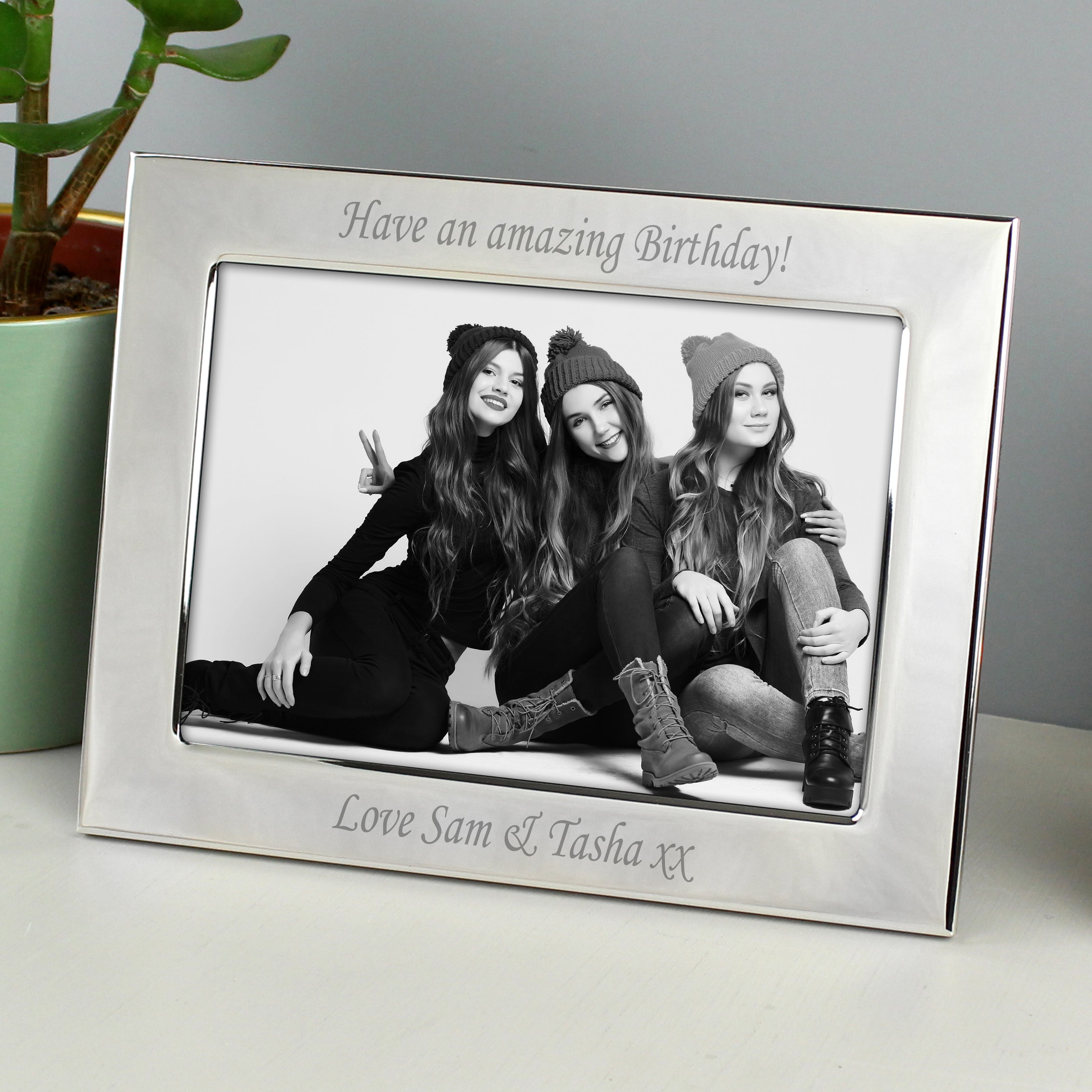 Personalised Silver Plated 7x5 Landscape Photo Frame