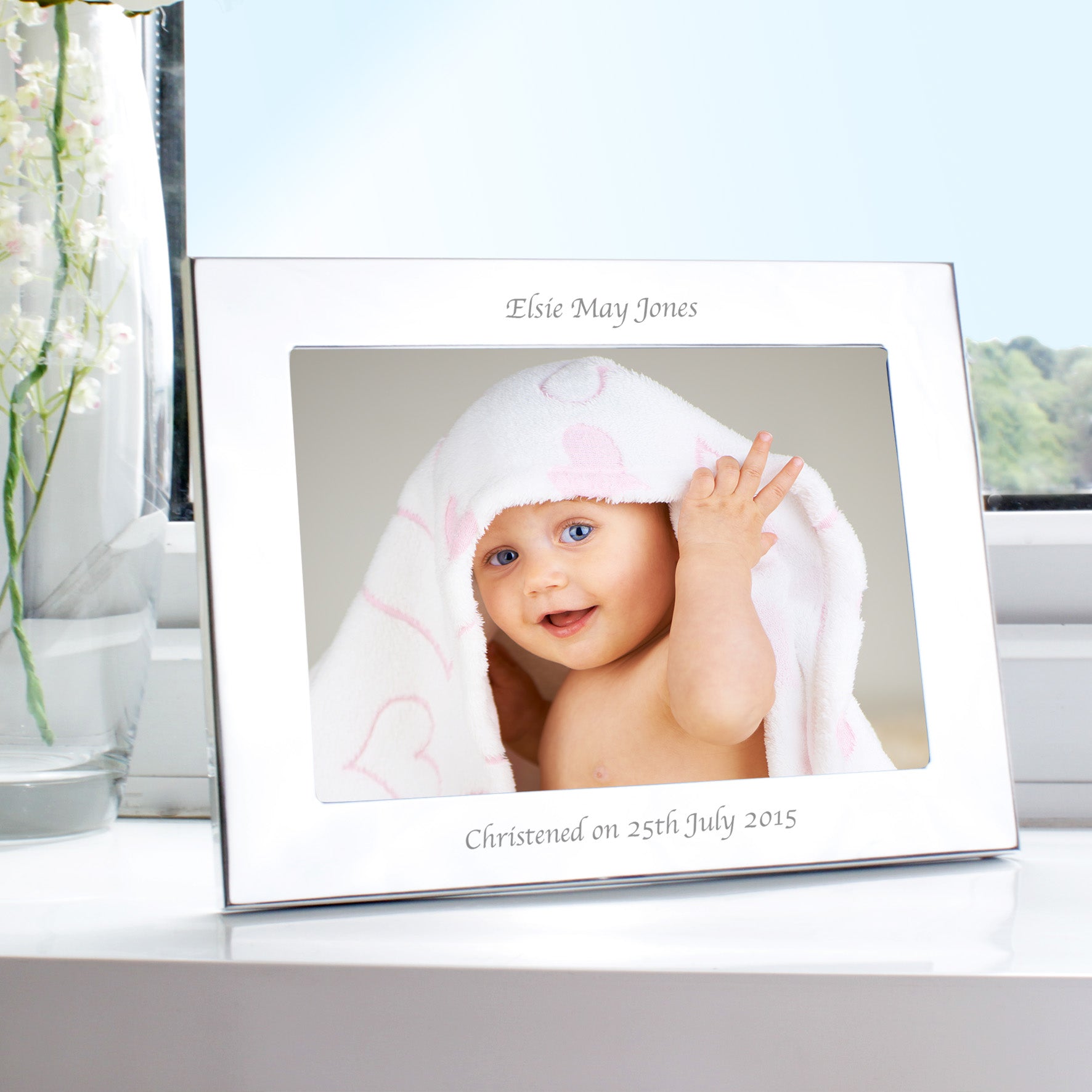 Personalised Silver 7x5 Landscape Photo Frame