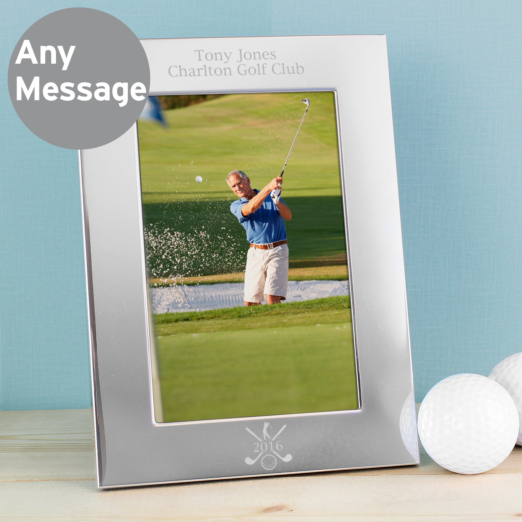 Personalised Golf 4x6 Silver Photo Frame