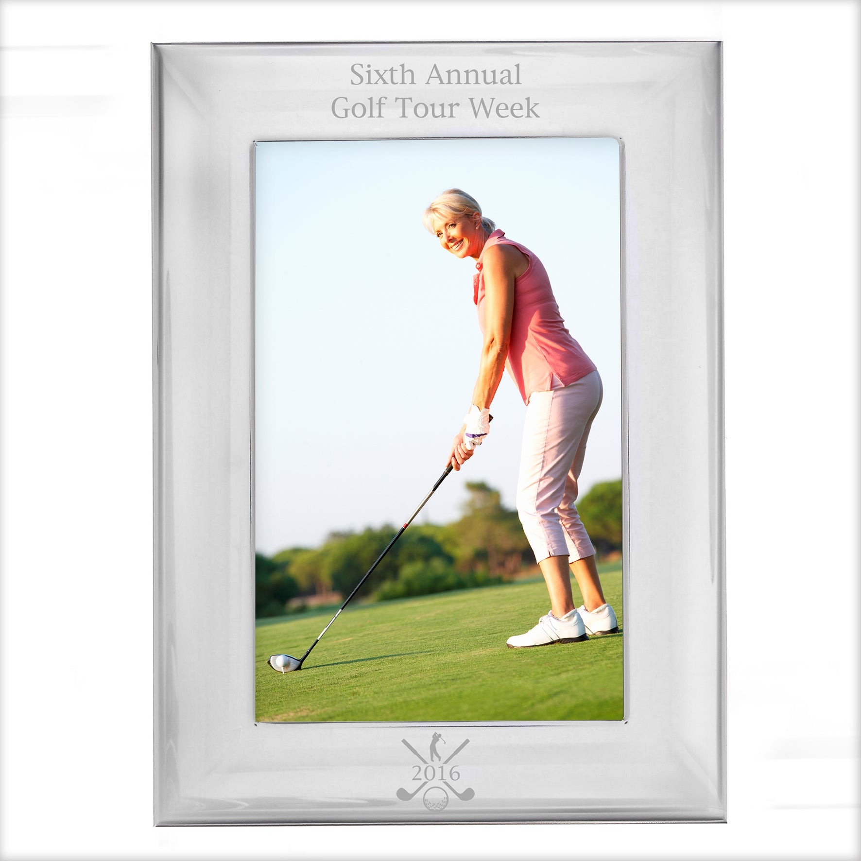 Personalised Golf 4x6 Silver Photo Frame