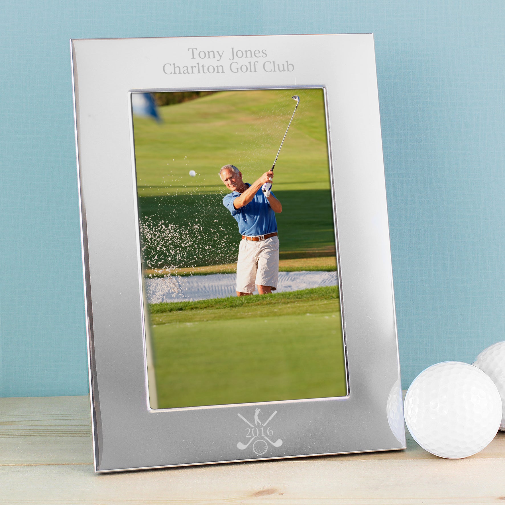 Personalised Golf 4x6 Silver Photo Frame