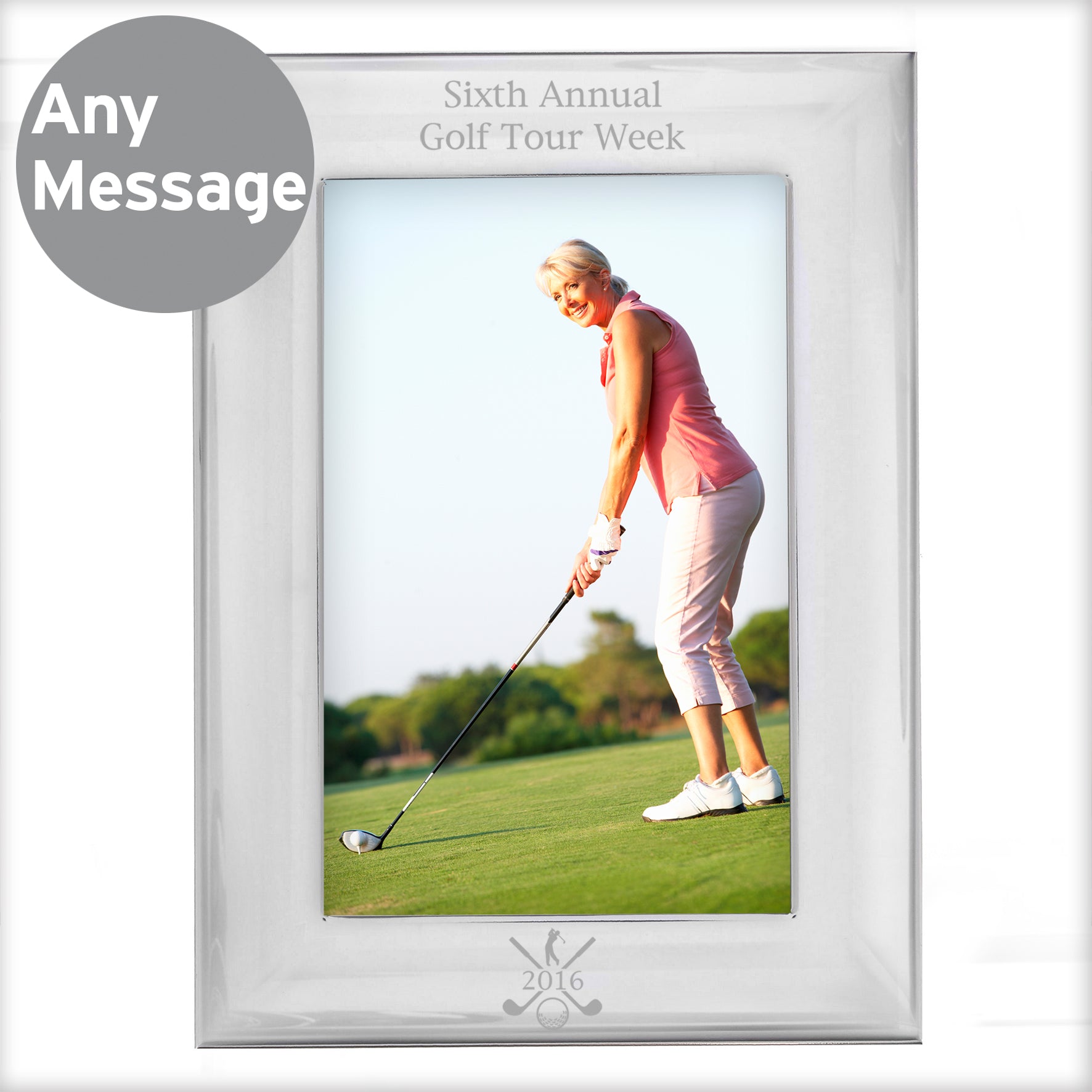 Personalised Golf 4x6 Silver Photo Frame