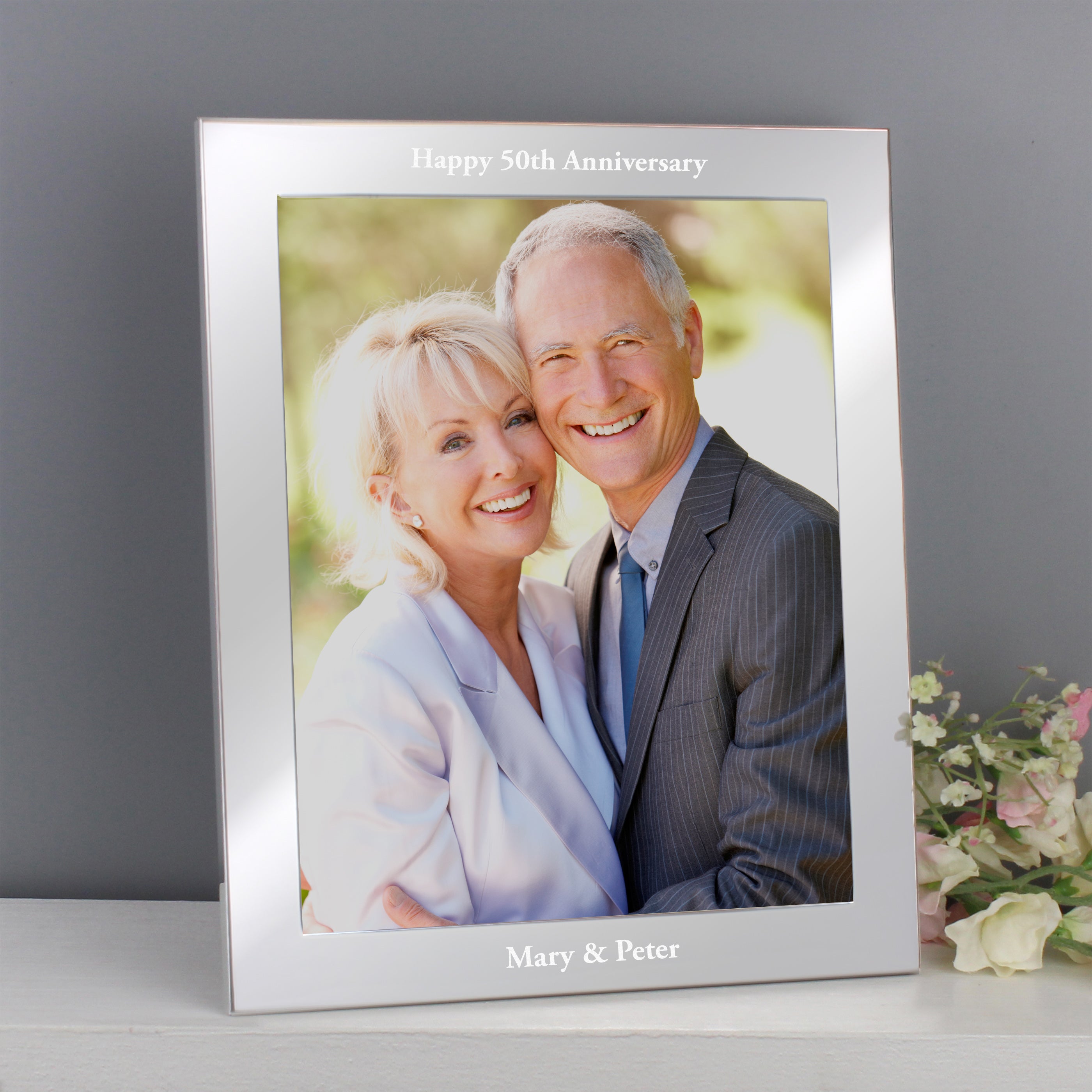 Personalised Any Message 8x10 Silver Photo Frame