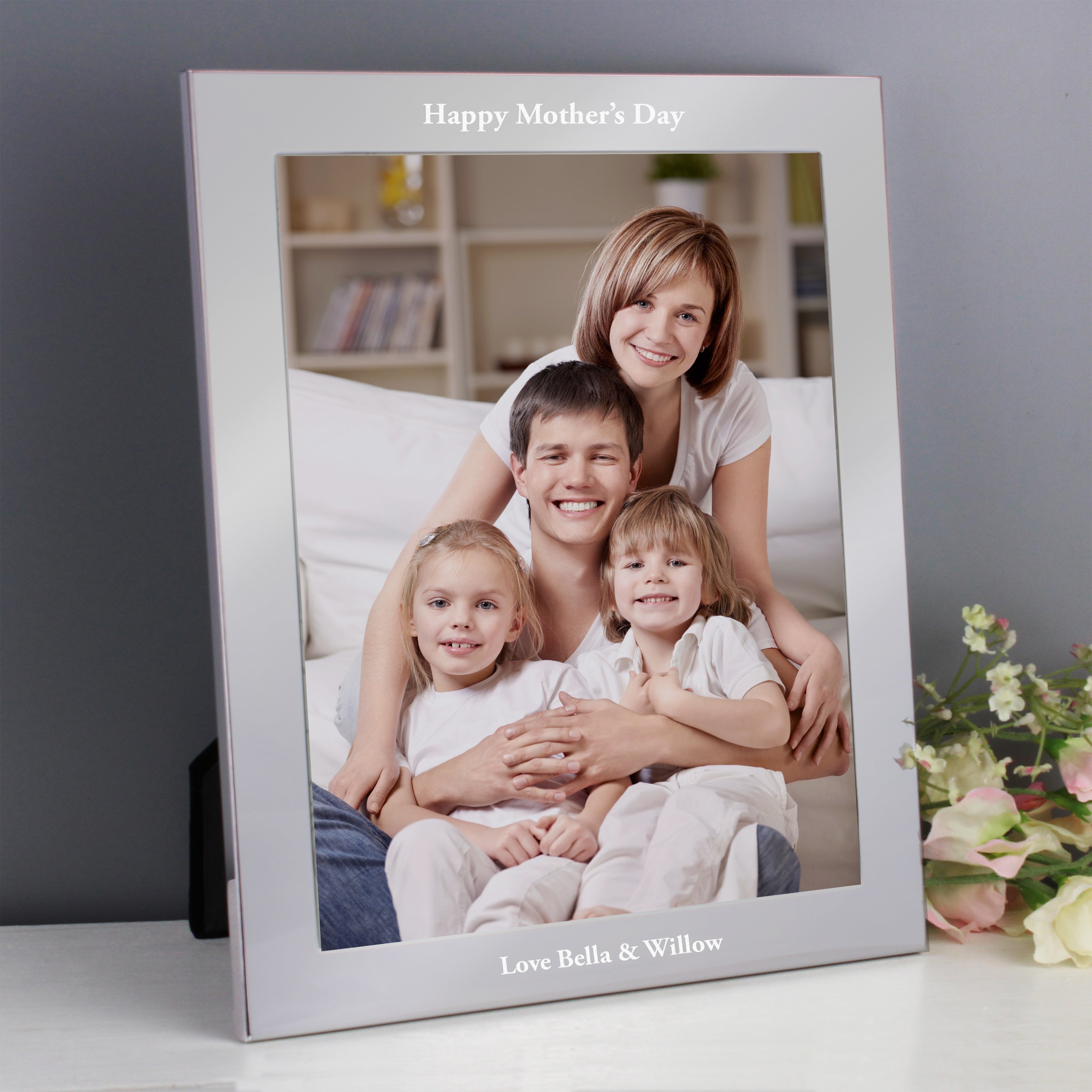 Personalised Any Message 8x10 Silver Photo Frame