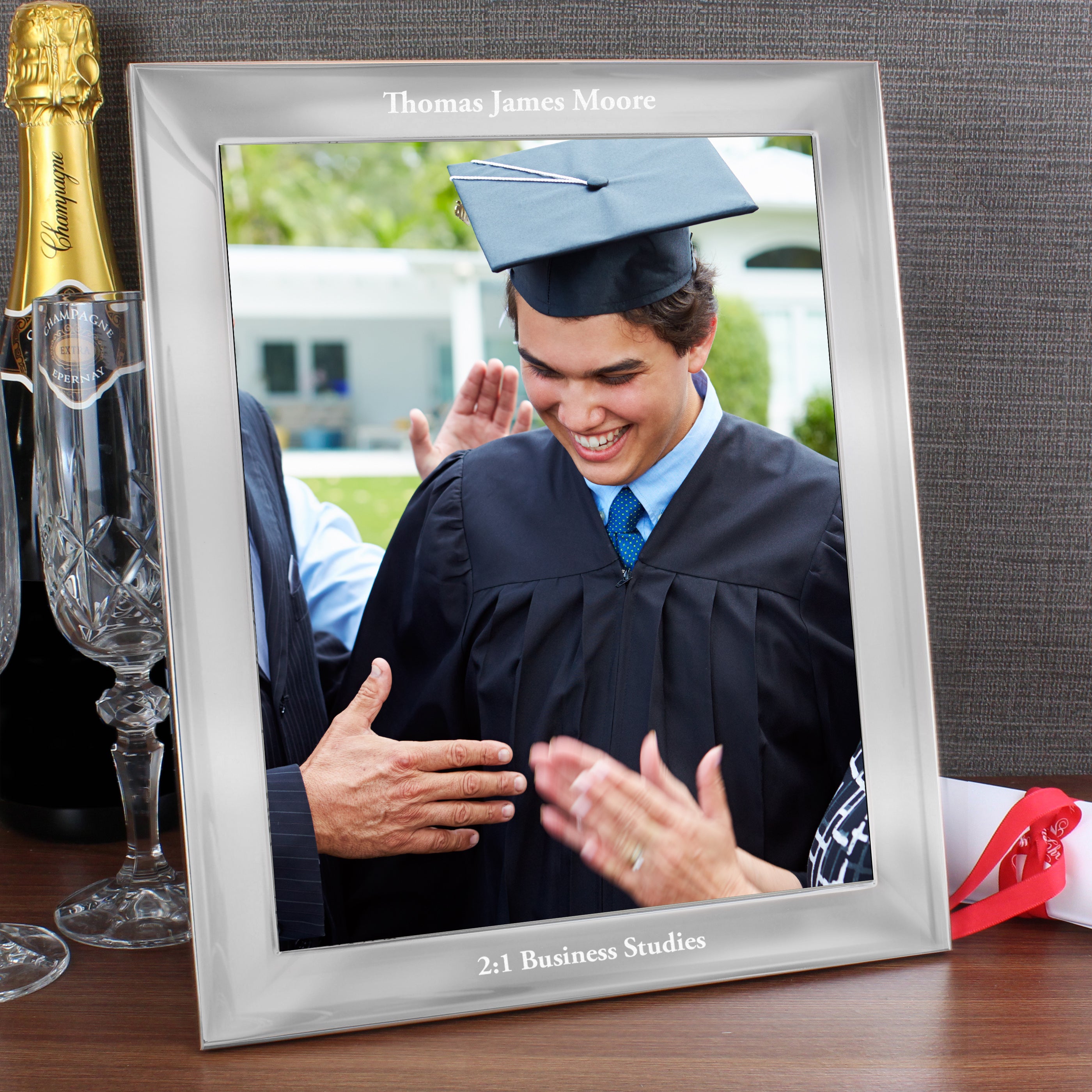 Personalised Any Message 8x10 Silver Photo Frame