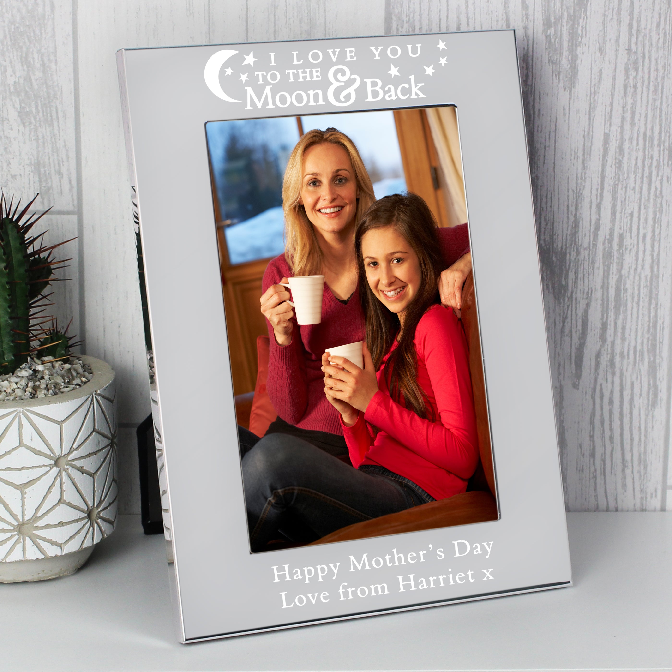 Personalised To the Moon and Back... 4x6 Silver Photo Frame
