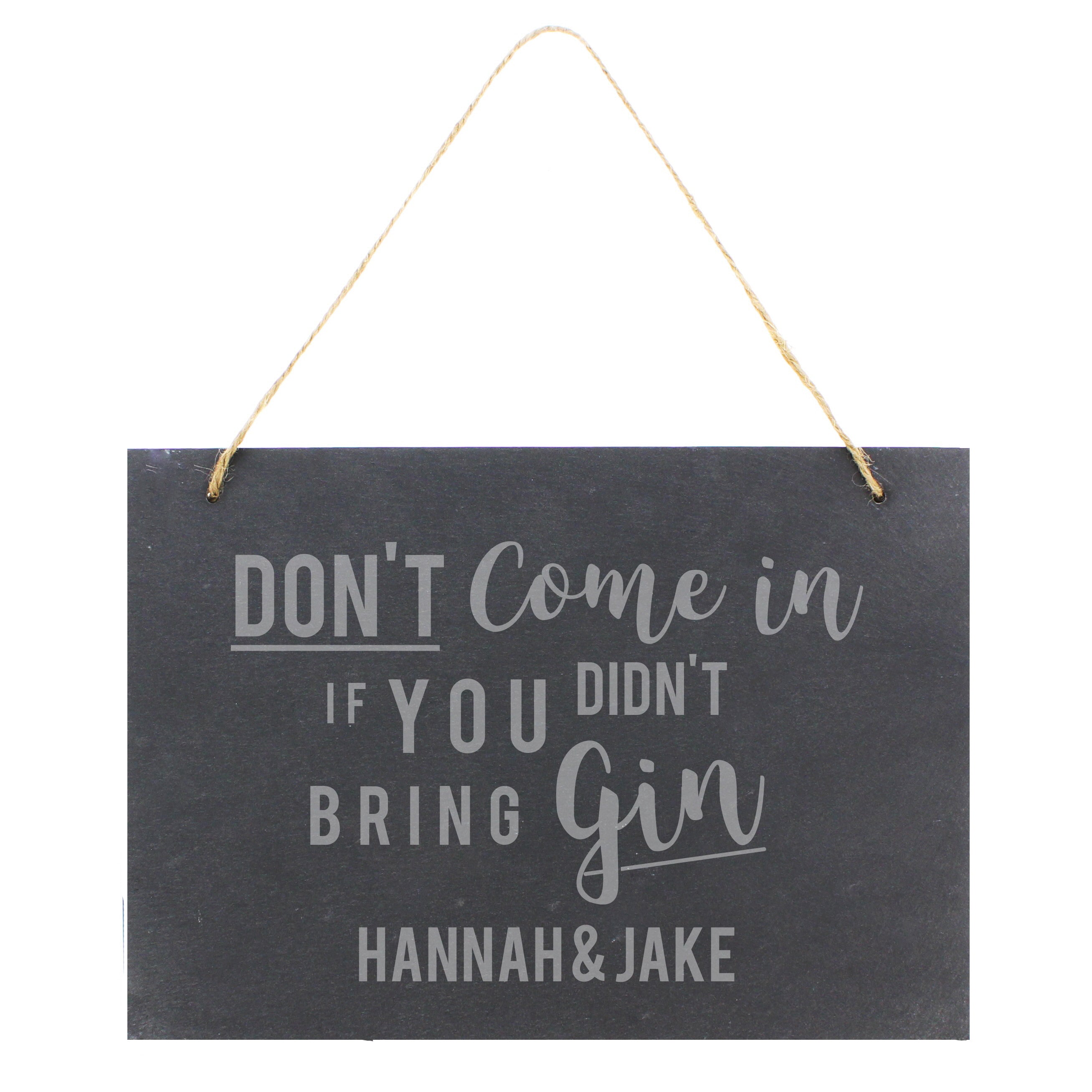 Gift Original Personalised Gin Large Hanging Slate Sign