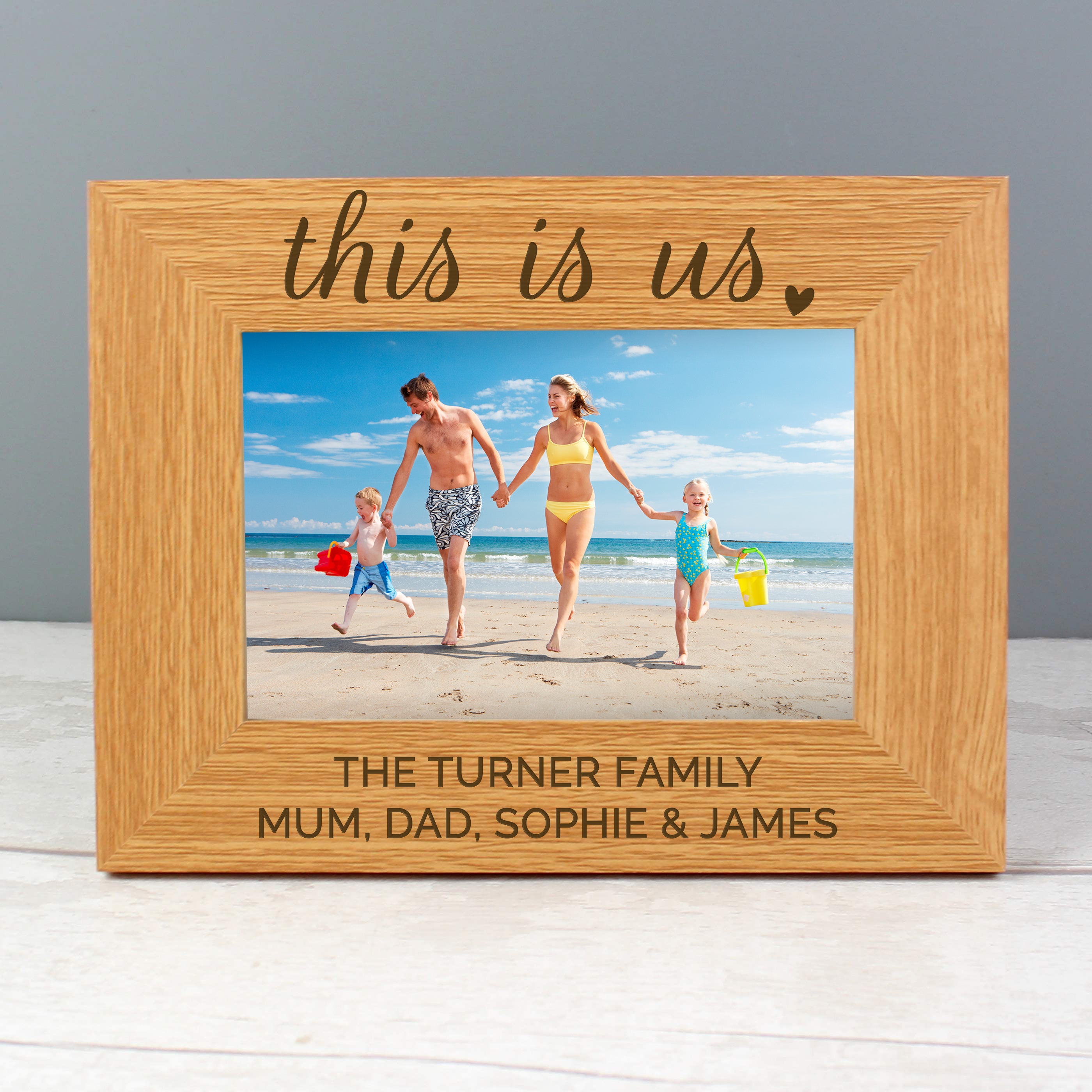 Personalised 'This Is Us' 4x6 Landscape Wooden Photo Frame