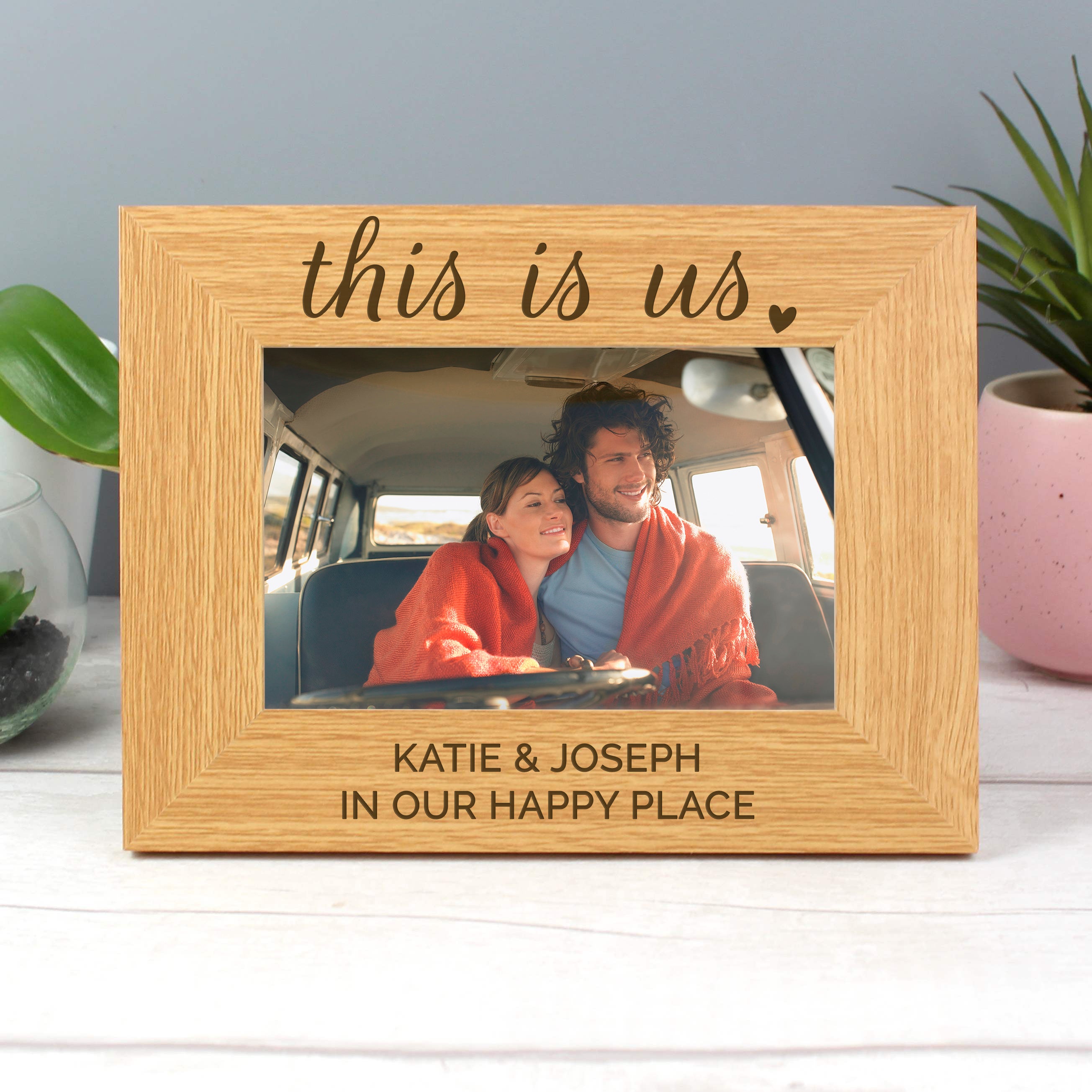 Personalised 'This Is Us' 4x6 Landscape Wooden Photo Frame