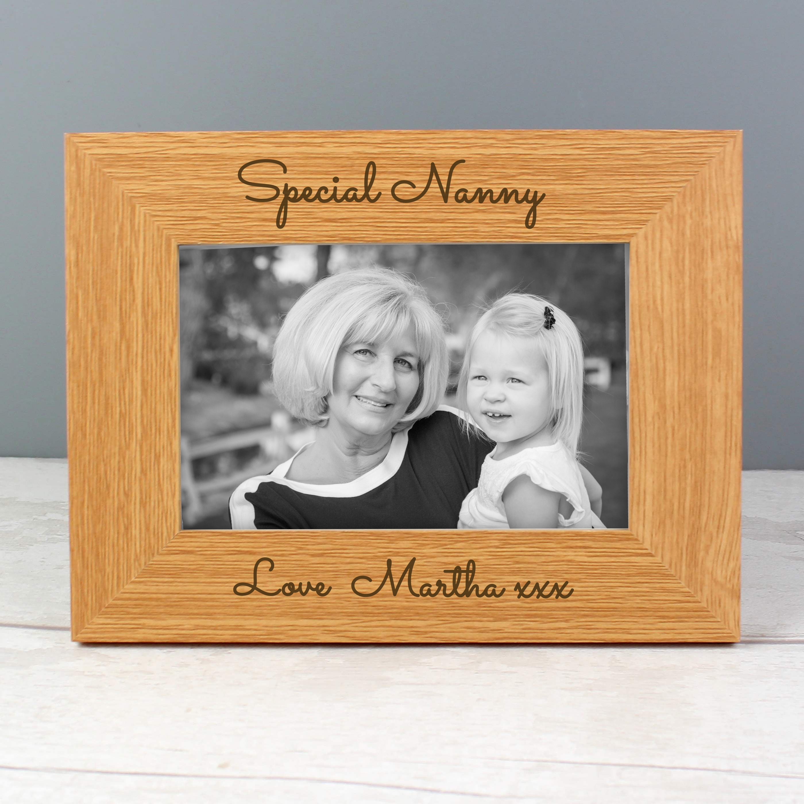 Personalised Free Text 6x4 Wooden Photo Frame