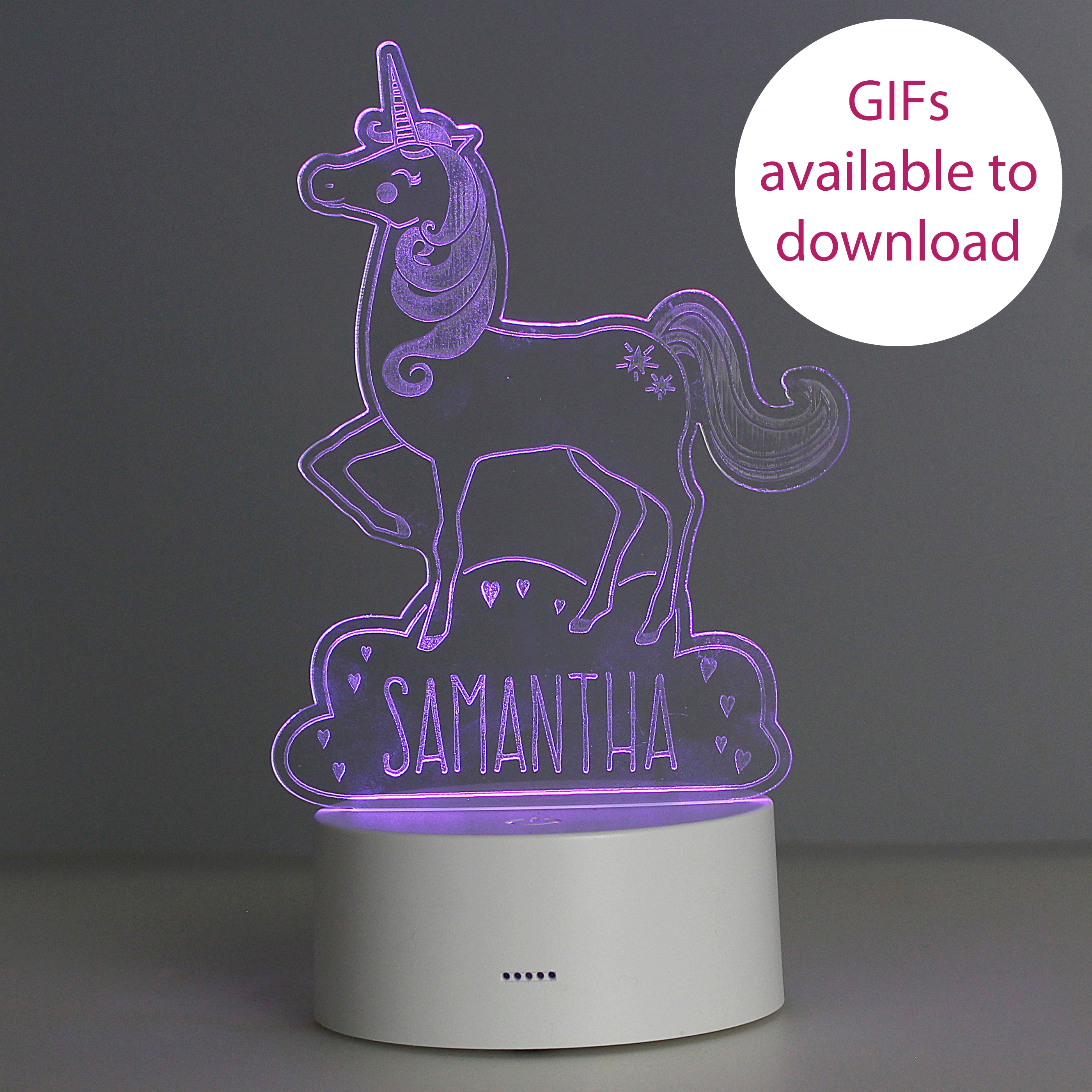Personalised Unicorn LED Colour Changing Night Light
