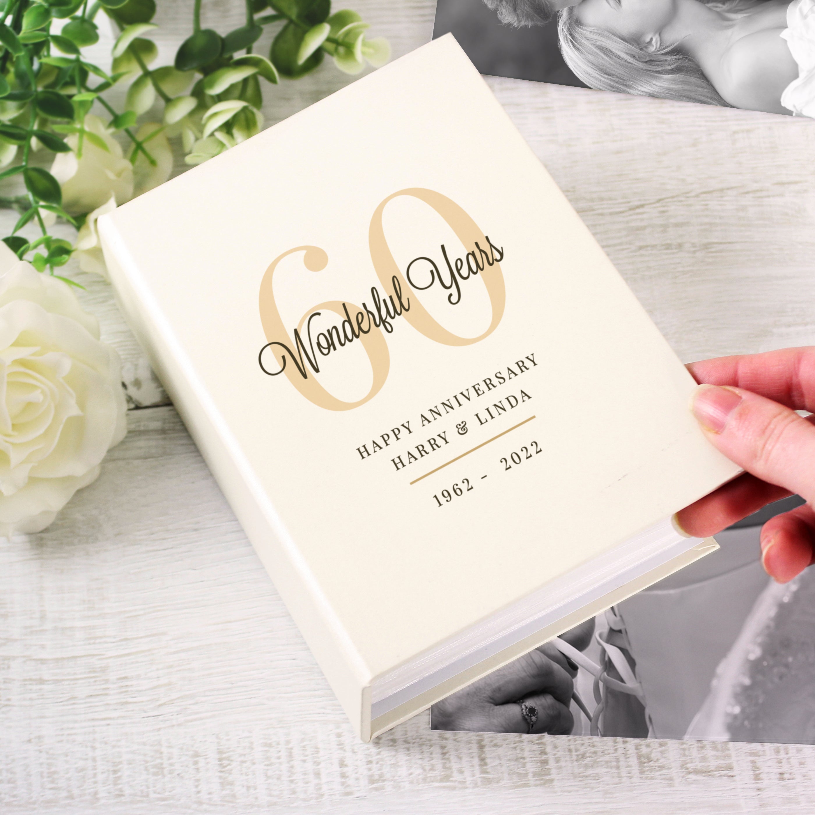Hand Holding Personalised Big Birthday 6x4 Photo Album with Sleeves