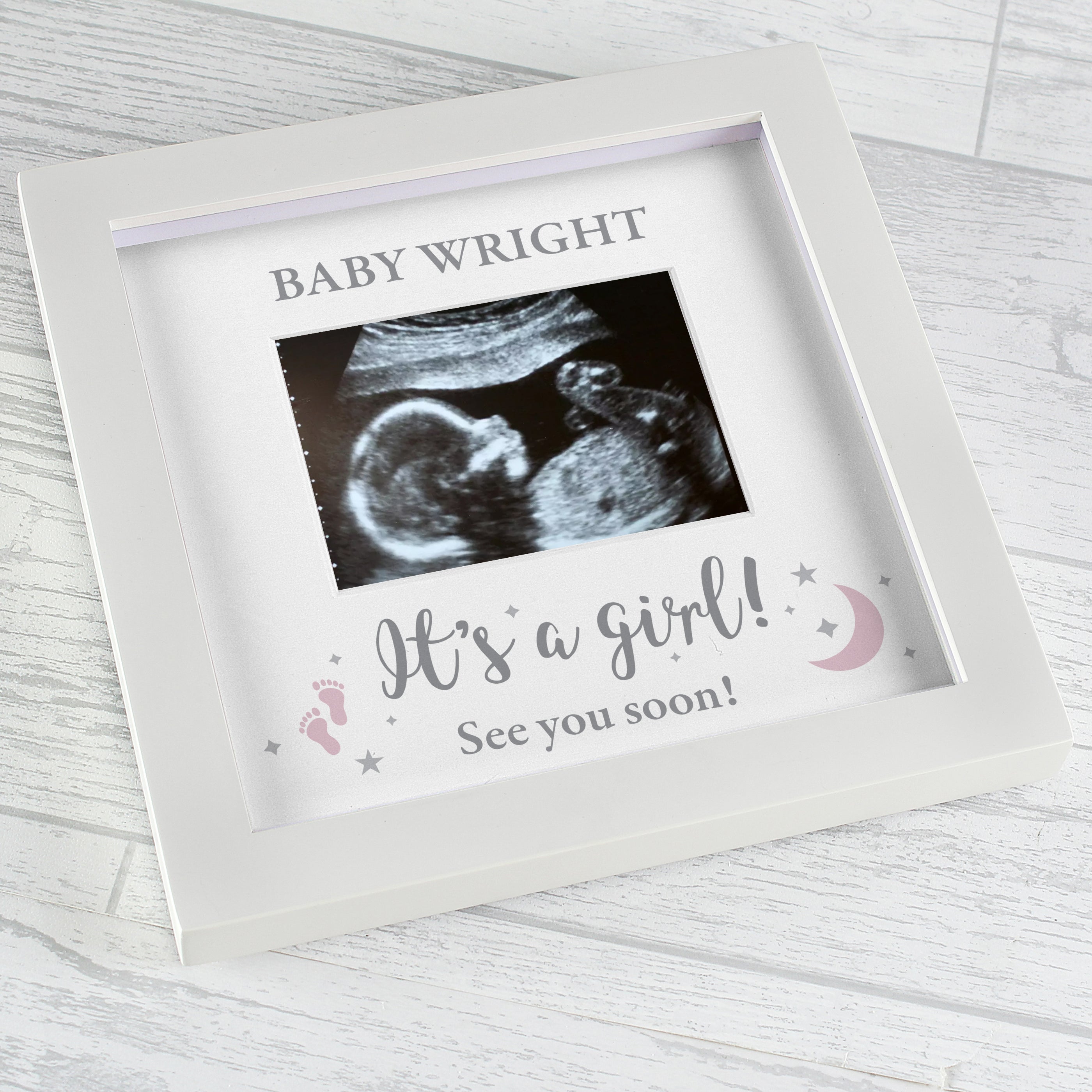 Personalised 'It's A Girl' Baby Scan Frame