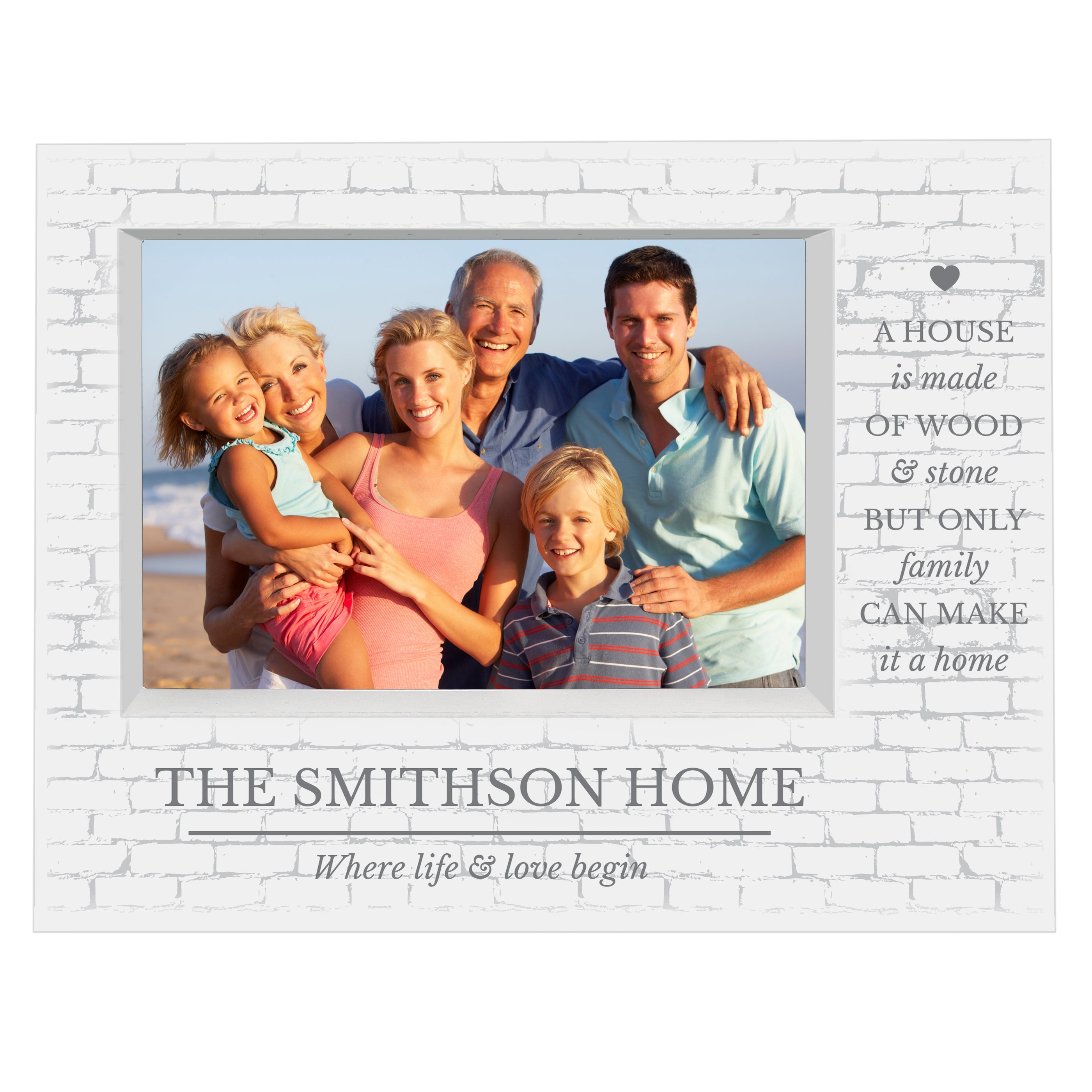Personalised Family 7x5 Landscape Box Photo Frame