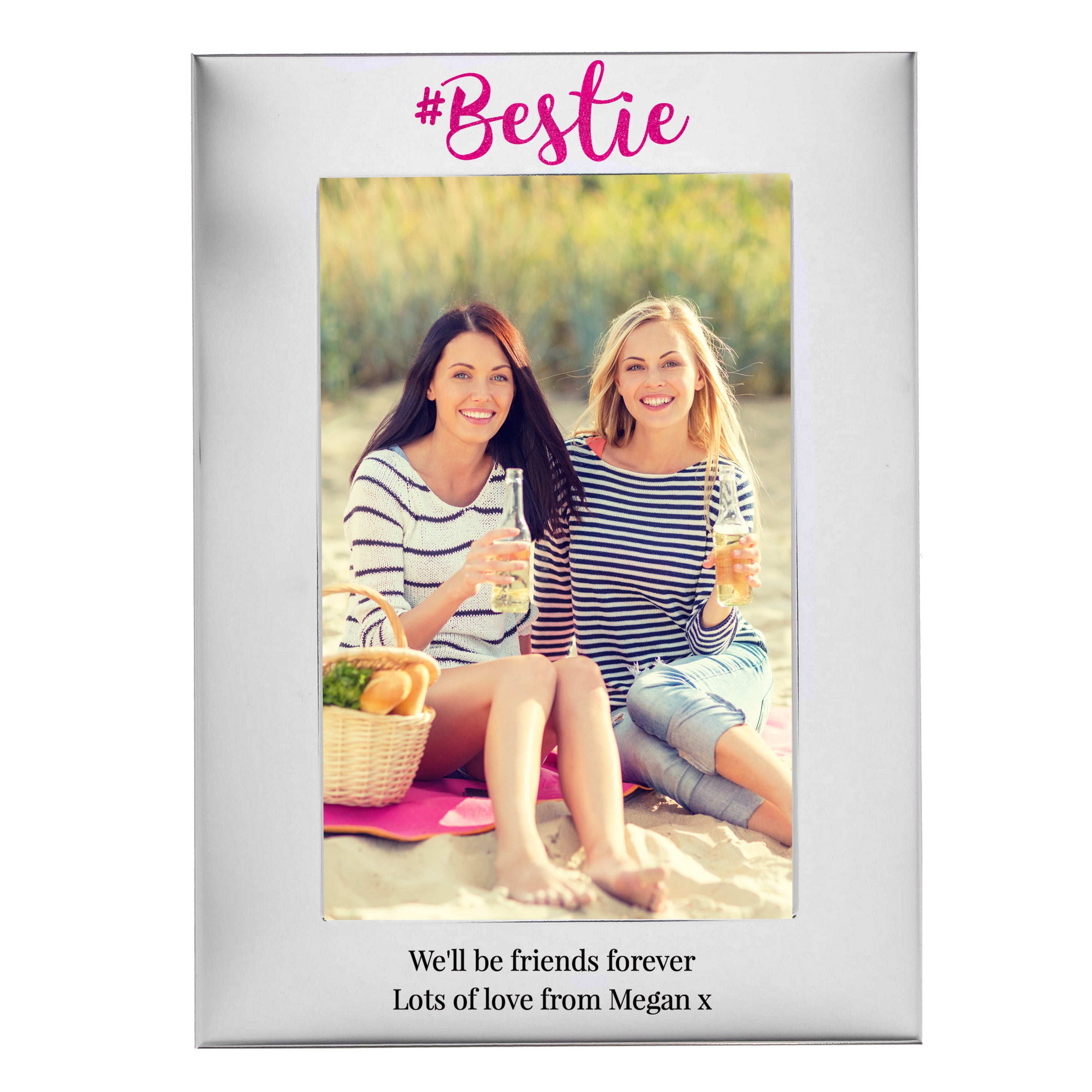 Personalised #Bestie 4x6 Silver Photo Frame