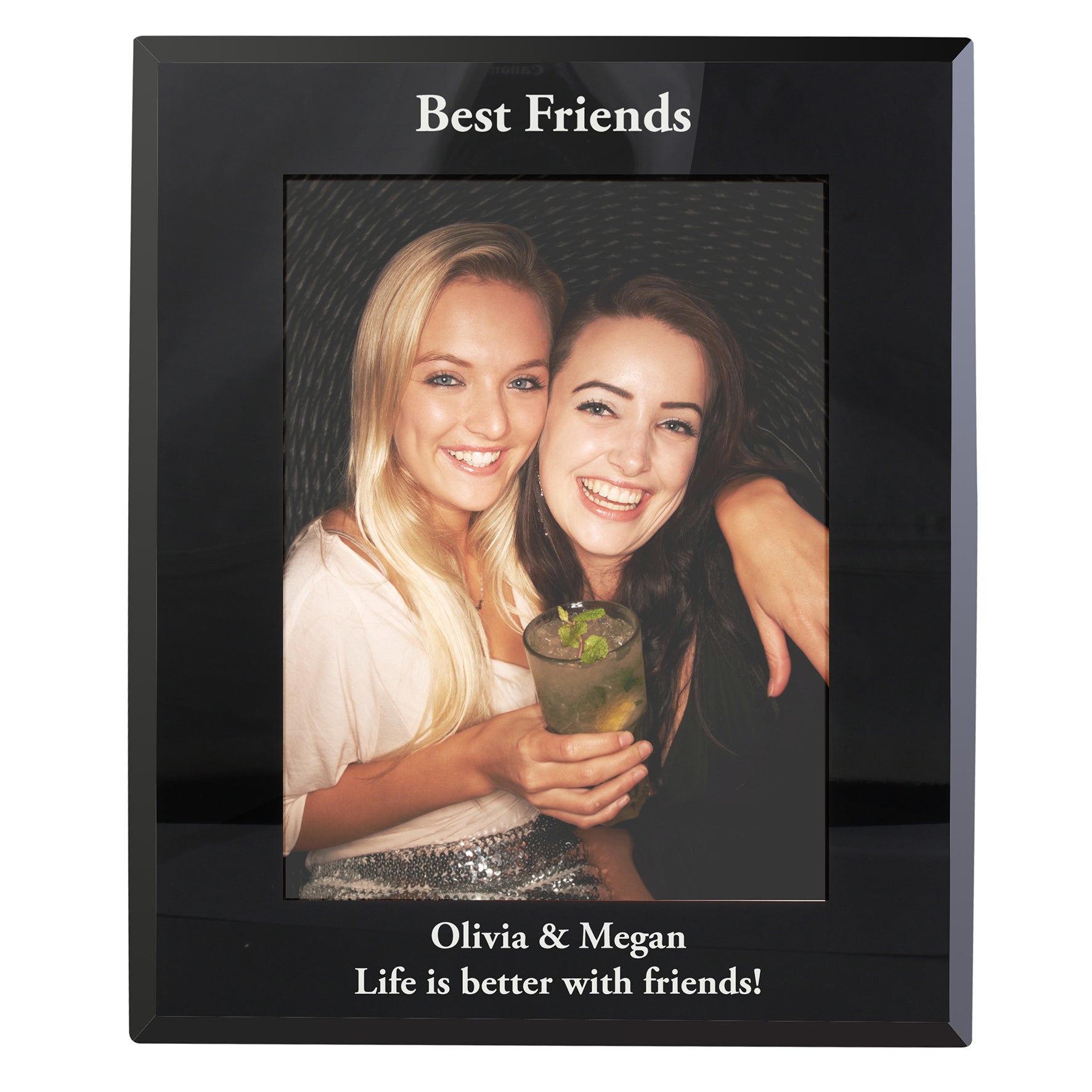 Personalised 5x7 Black Glass Photo Frame