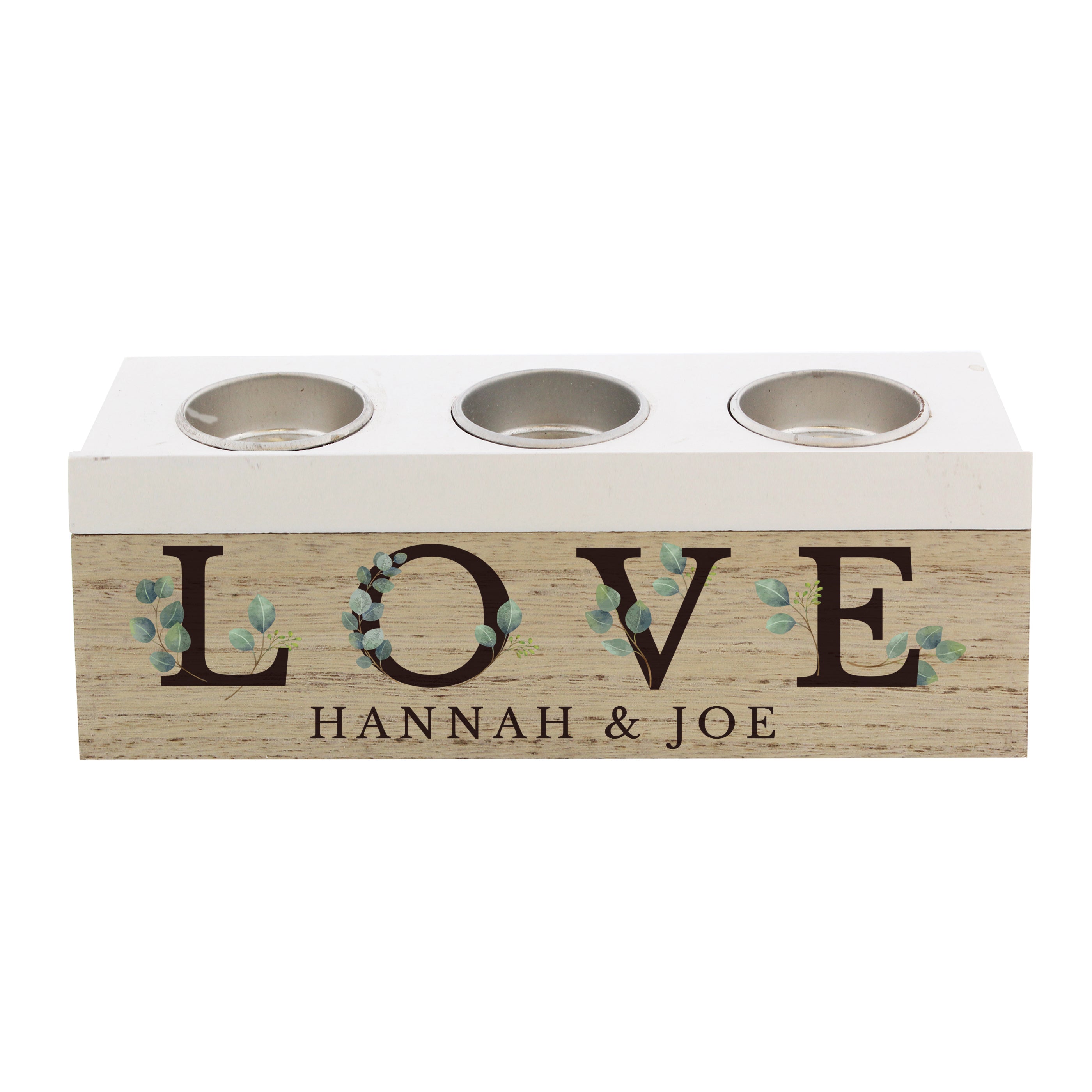 Gift Original Personalised Botanical Triple Tea Light Box