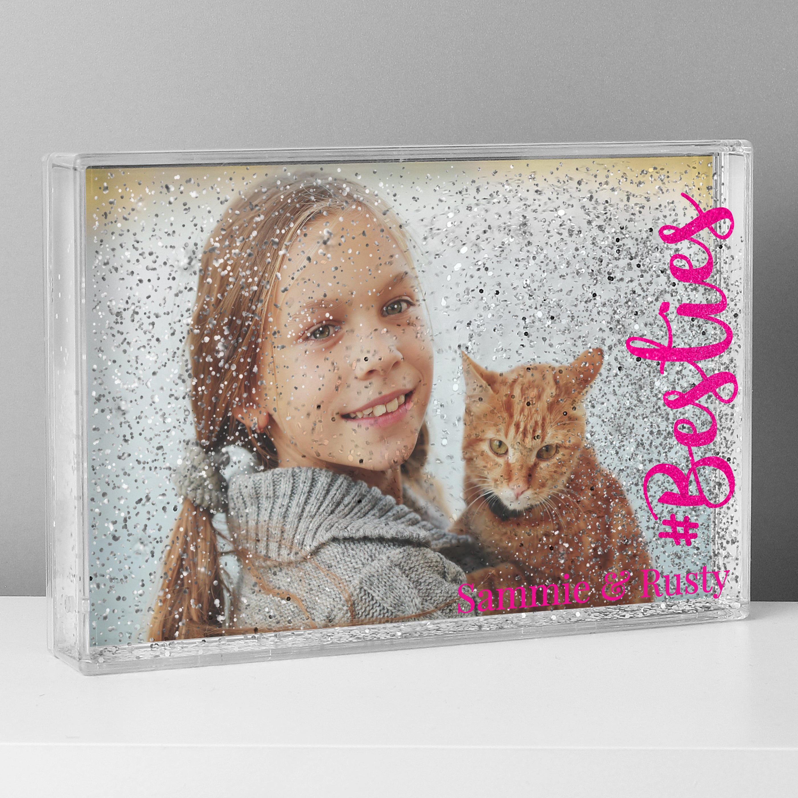 Personalised #Besties 6x4 Glitter Shaker Photo Frame