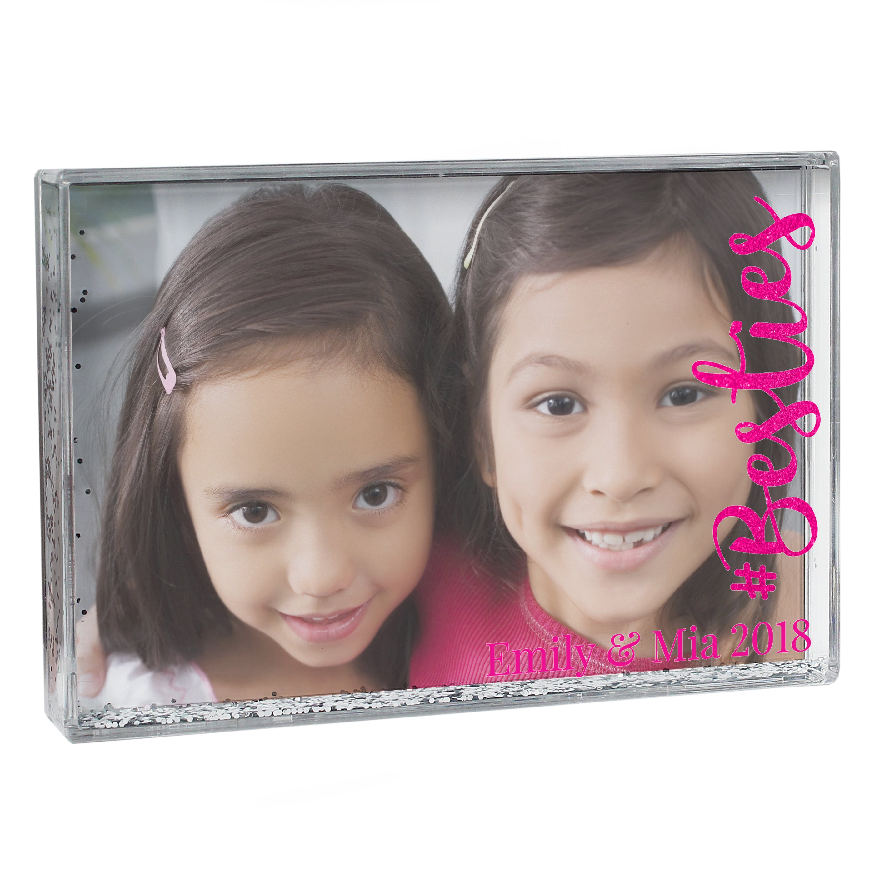 Personalised #Besties 6x4 Glitter Shaker Photo Frame