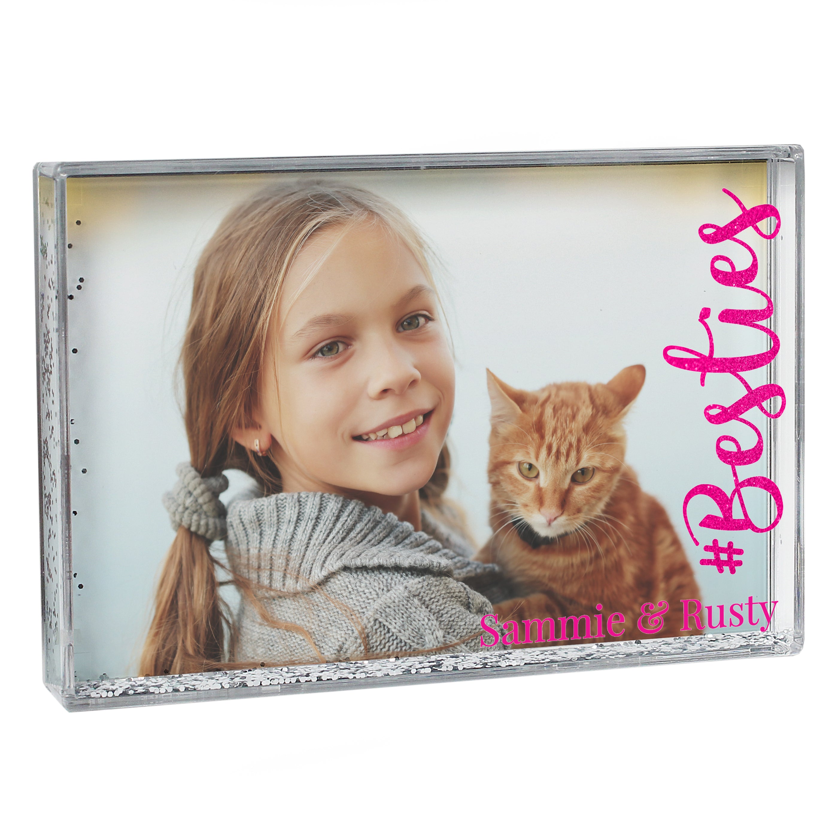 Personalised #Besties 6x4 Glitter Shaker Photo Frame