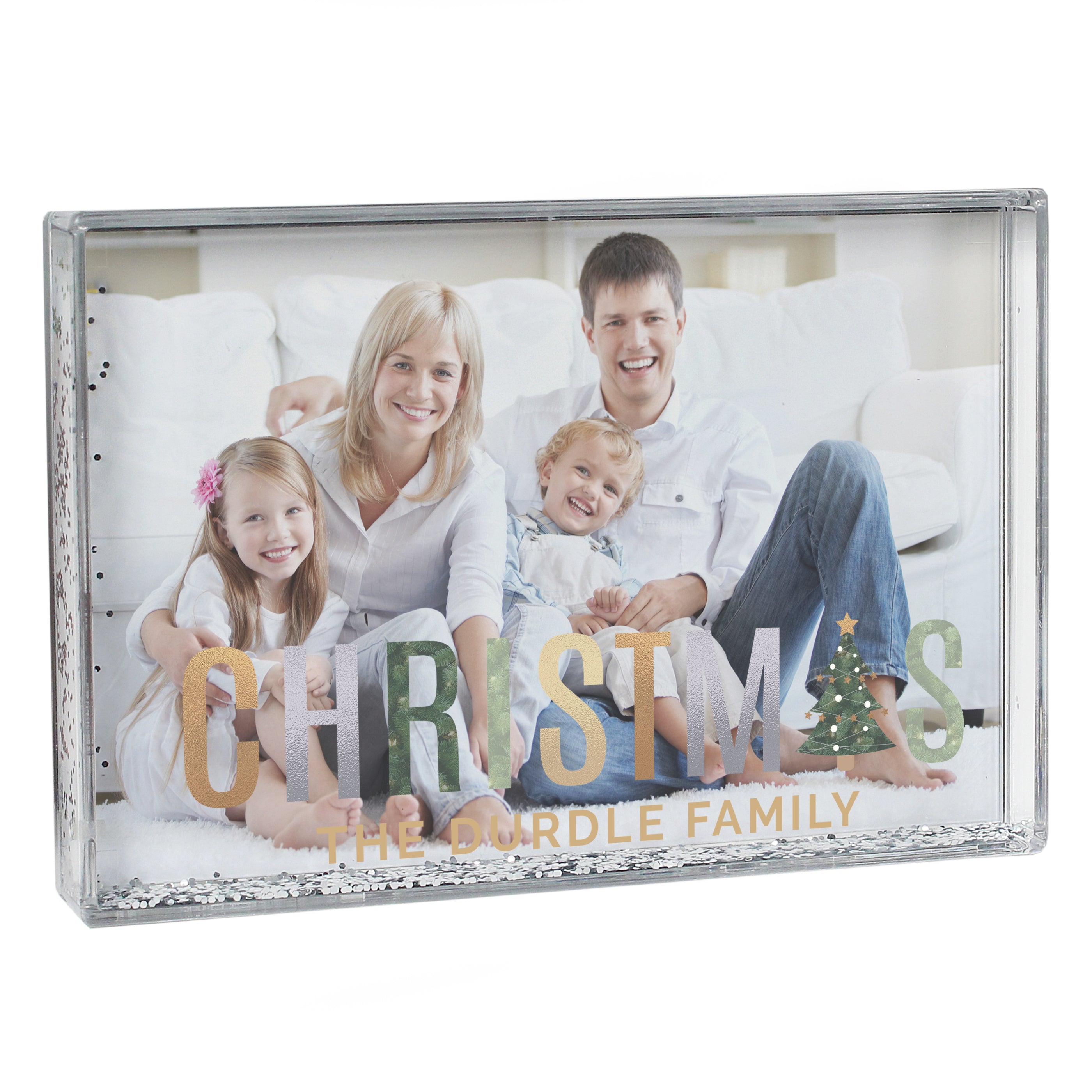 Personalised Christmas 6x4 Glitter Shaker Photo Frame