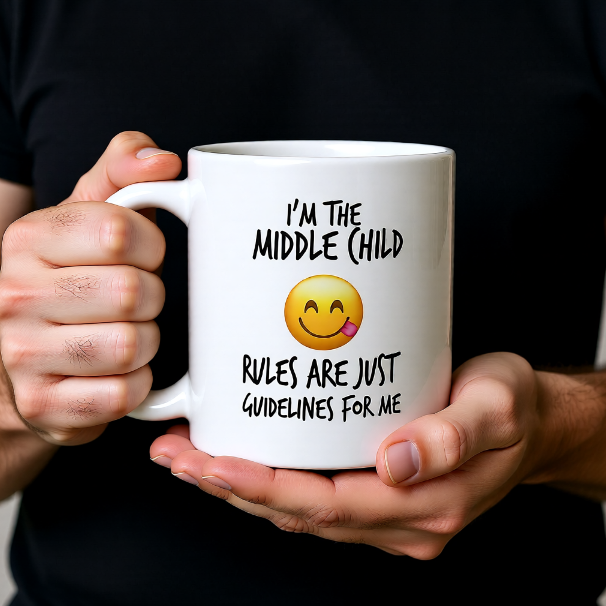 I'm The Middle Child – Rules Are Just Guidelines To Me 11oz White Glossy Mug - Funny Middle Child Gift