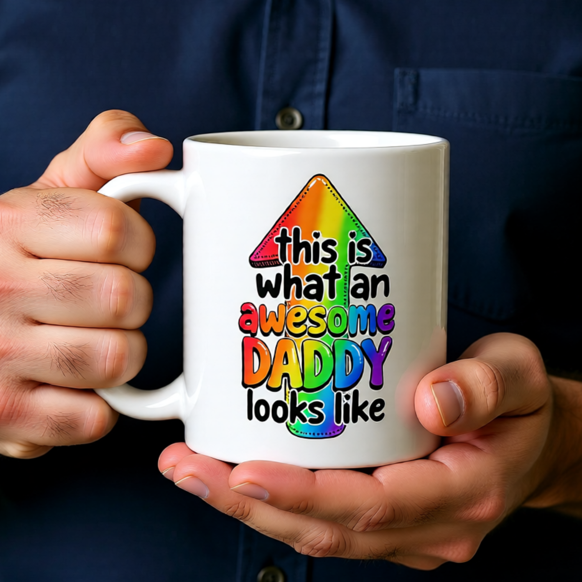 This Is What An Awesome Daddy Looks Like 11oz White Glossy Ceramic Mug - Funny Dad Gift