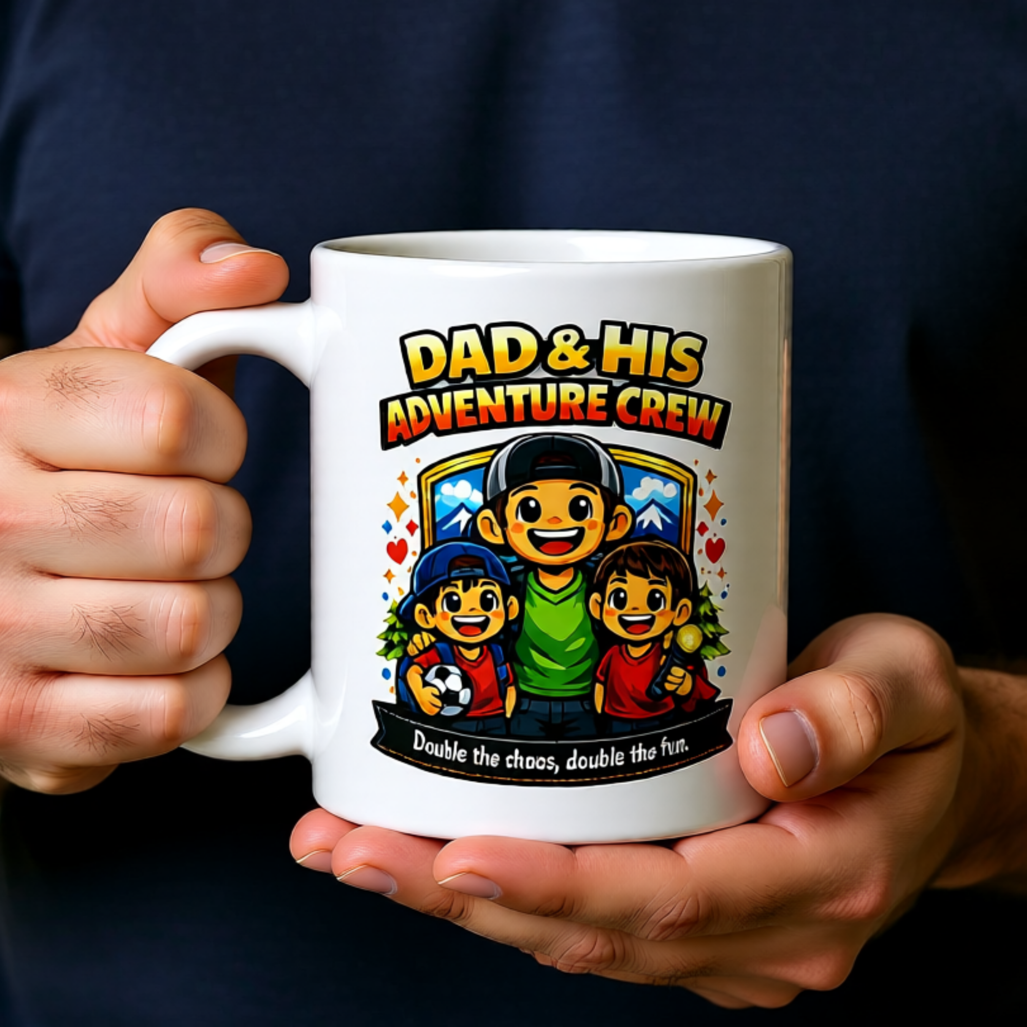 Dad & His Adventure Crew – Father & Two Sons Mug (11oz)
