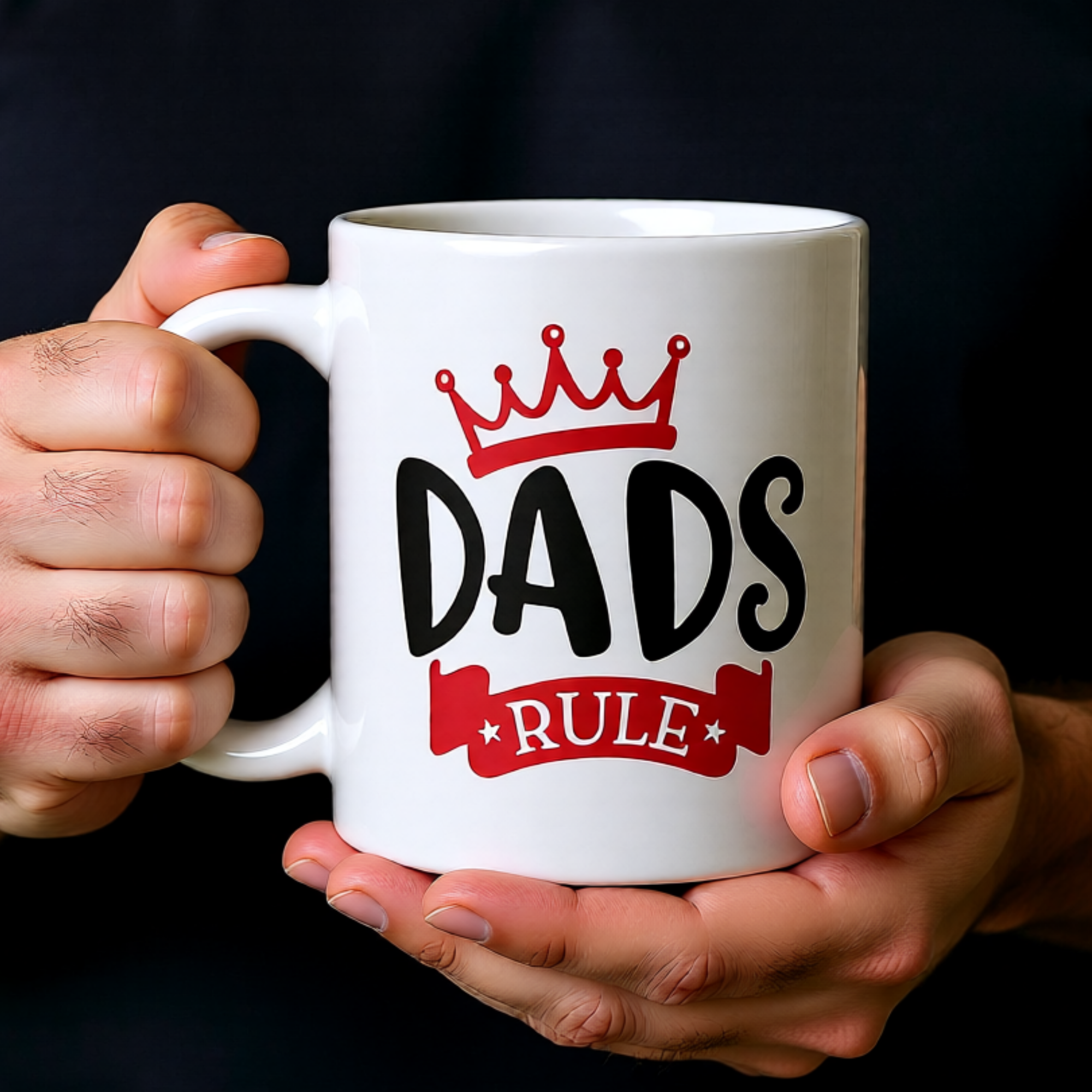 Dads Rule 11oz White Glossy Ceramic Mug - Funny Dad Gift
