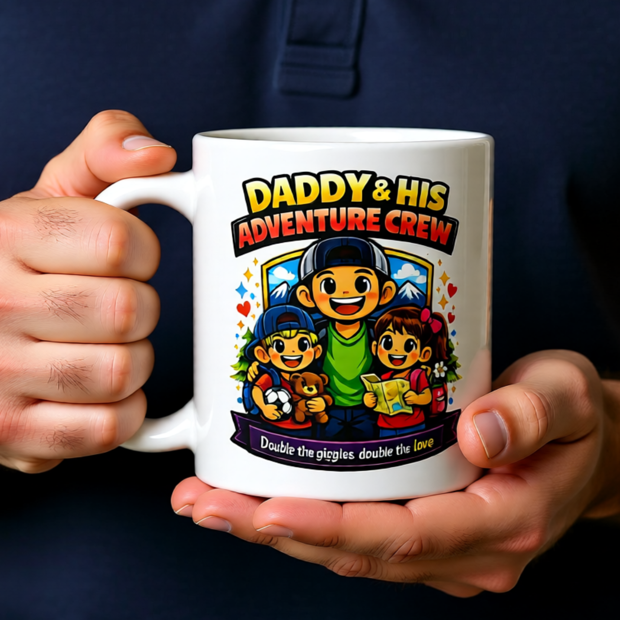 Dad & His Adventure Crew – Father, Son & Daughter Mug (11oz)