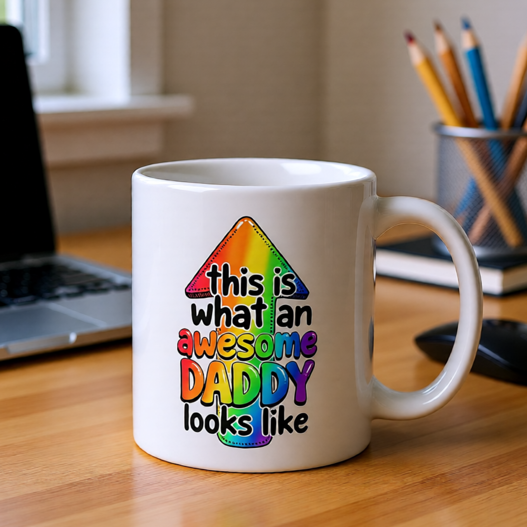 This Is What An Awesome Daddy Looks Like 11oz White Glossy Ceramic Mug - Funny Dad Gift