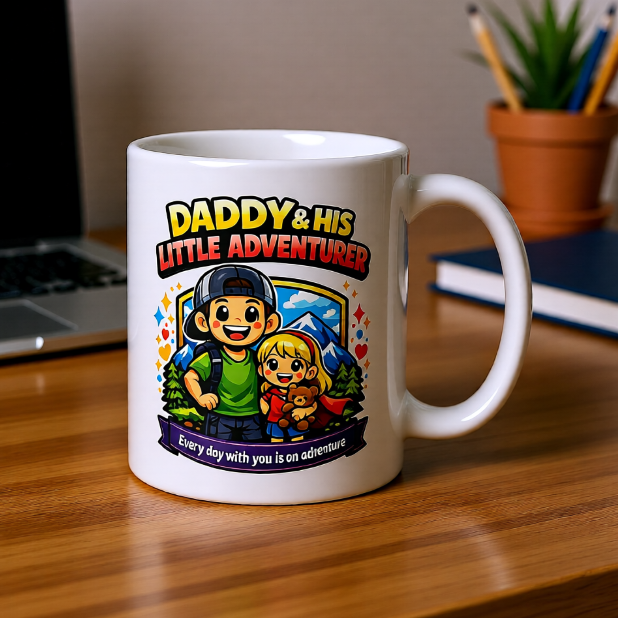 Dad & His Little Adventure Girl – Father & Daughter Mug (11oz)