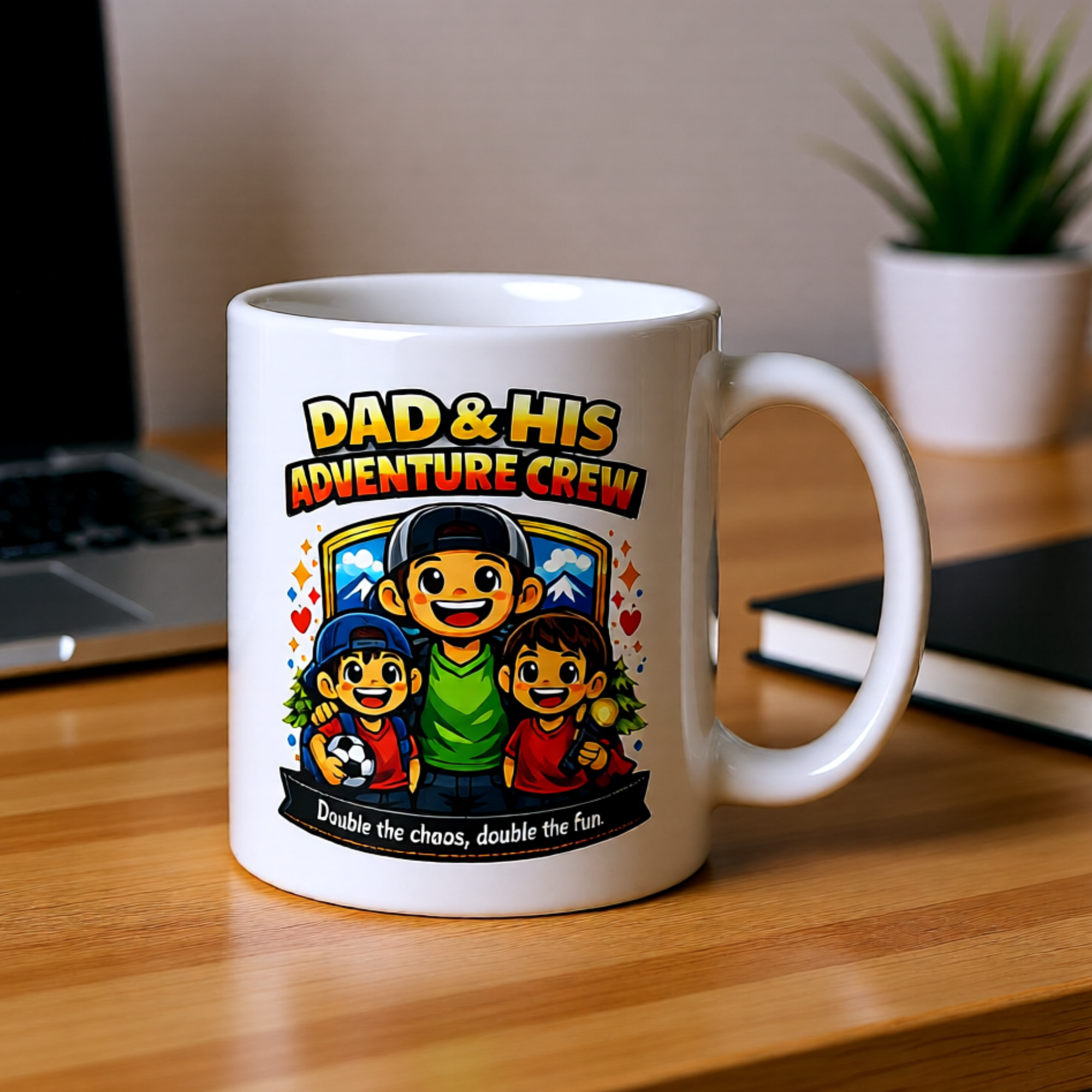 Dad & His Adventure Crew – Father & Two Sons Mug (11oz)