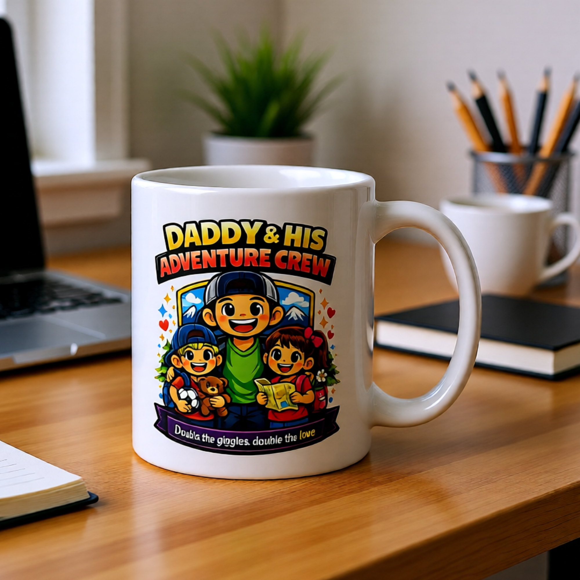 Dad & His Adventure Crew – Father, Son & Daughter Mug (11oz)