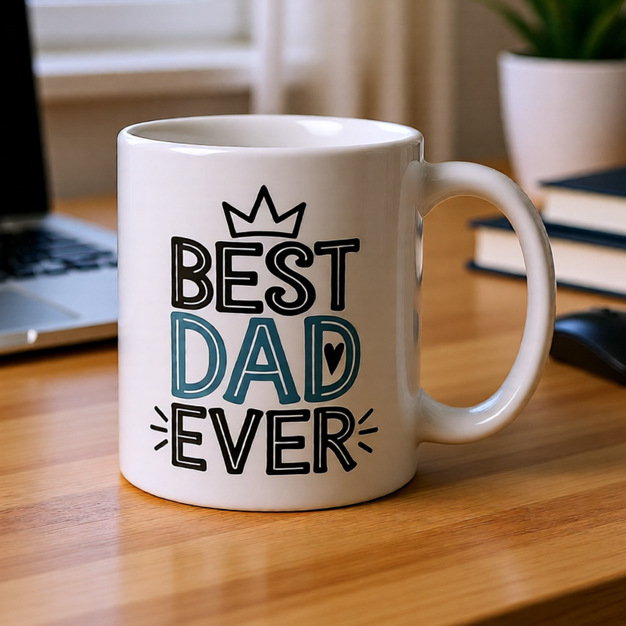Best Dad Ever 11oz White Glossy Ceramic Mug - Funny & Heartfelt Dad Gift