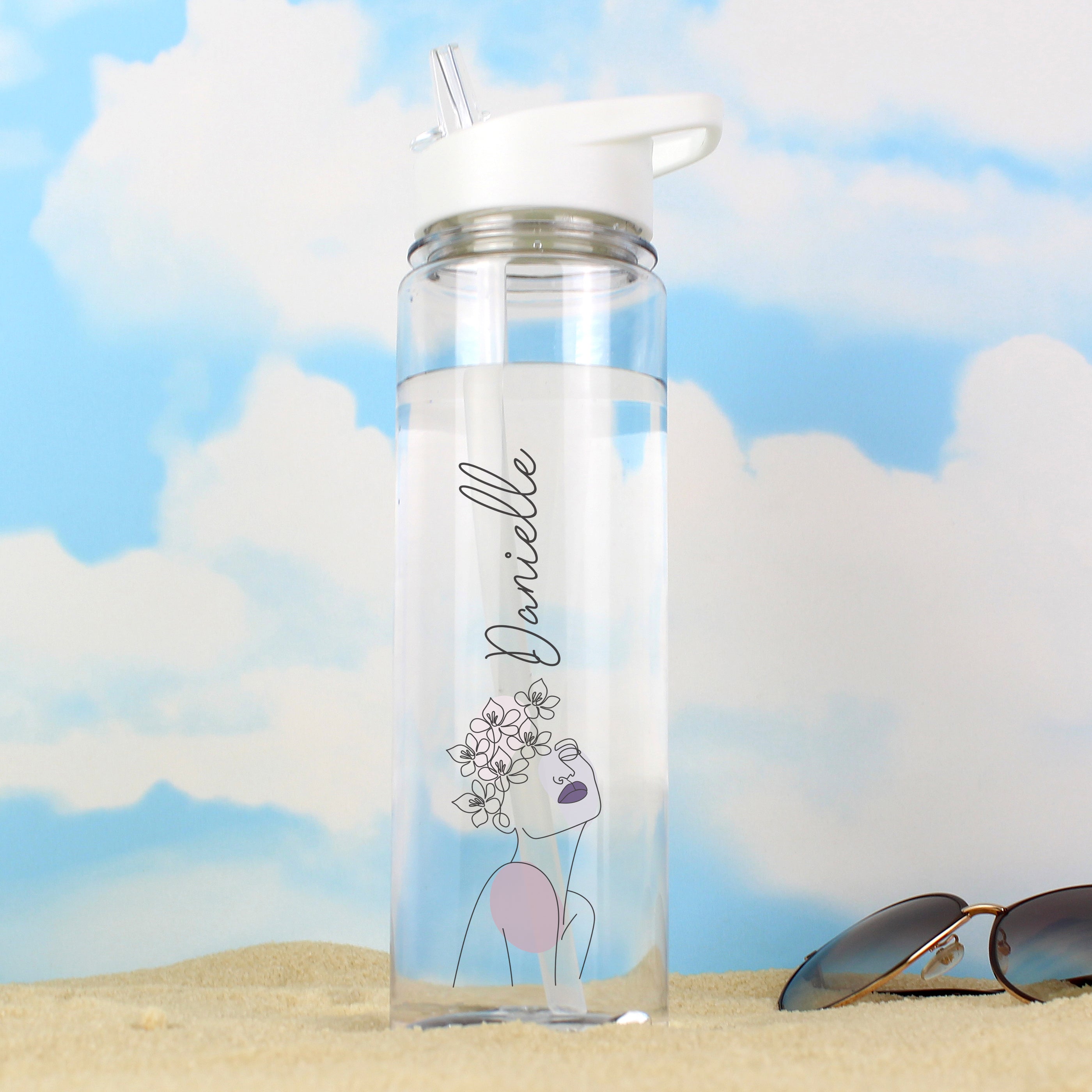 Personalised Natalia Fine Line Drinks Bottle