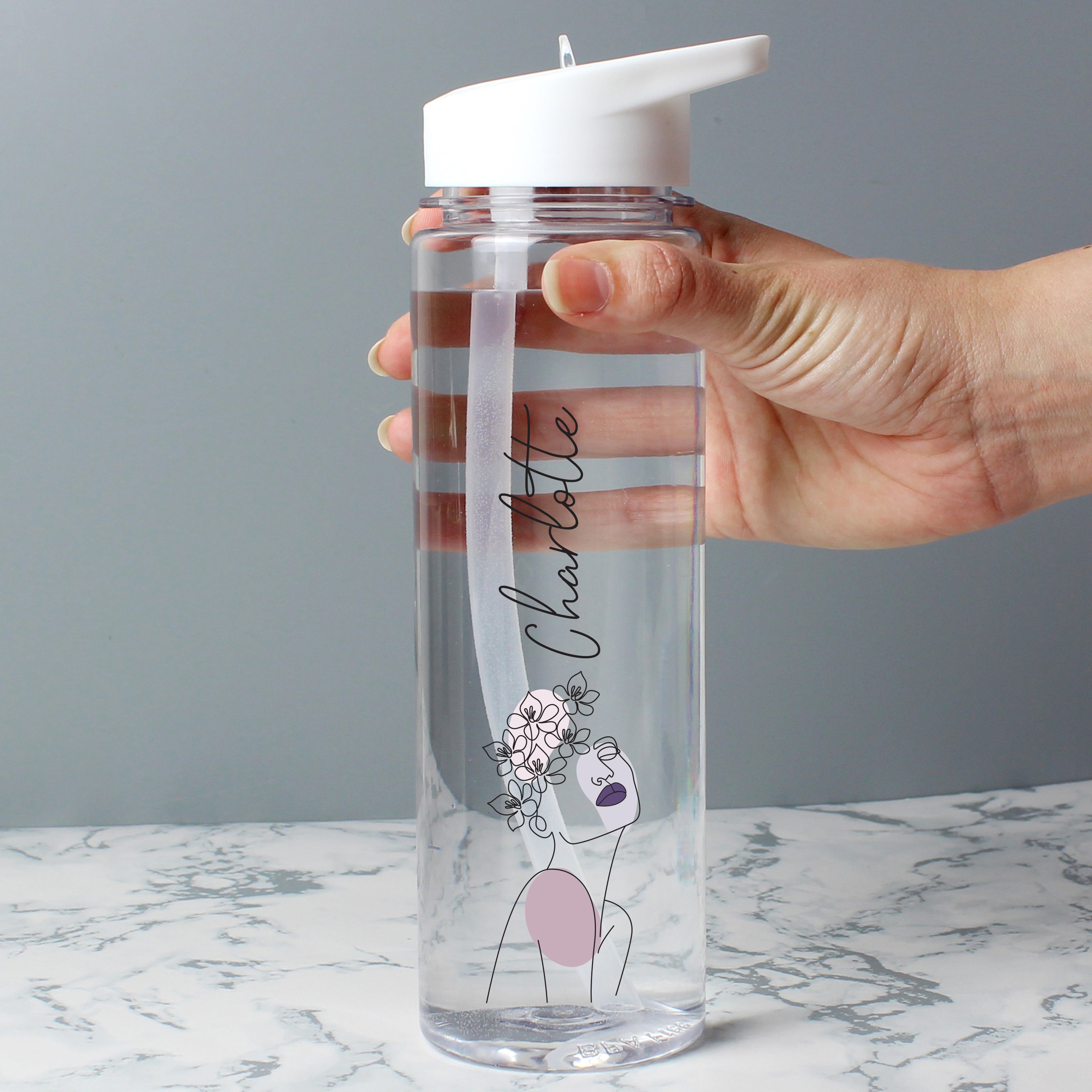 Personalised Natalia Fine Line Drinks Bottle