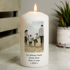 Personalised Photo Upload Pillar Candle