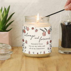 Personalised Always & Forever Large Scented Jar Candle