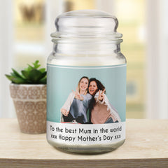 Personalised Photo Upload Scented Jar Candle