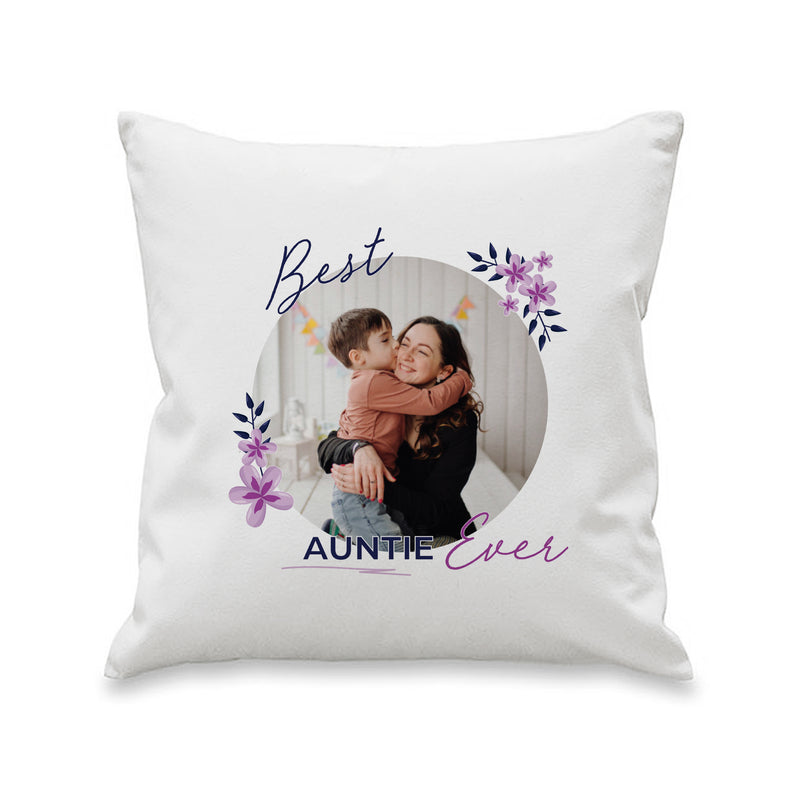 Personalised Floral Best Ever Photo Upload Cushion