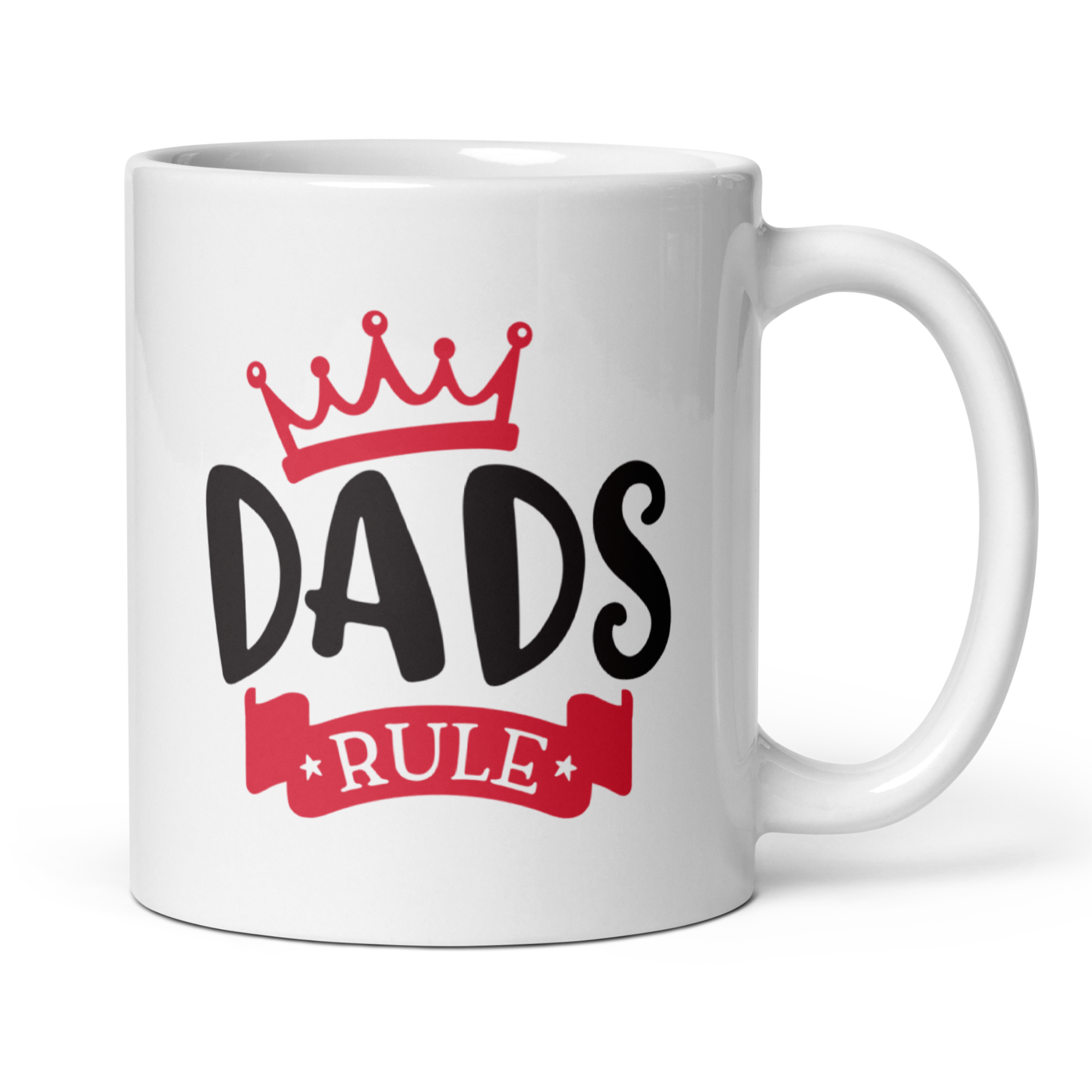 Dads Rule 11oz White Glossy Ceramic Mug - Funny Dad Gift